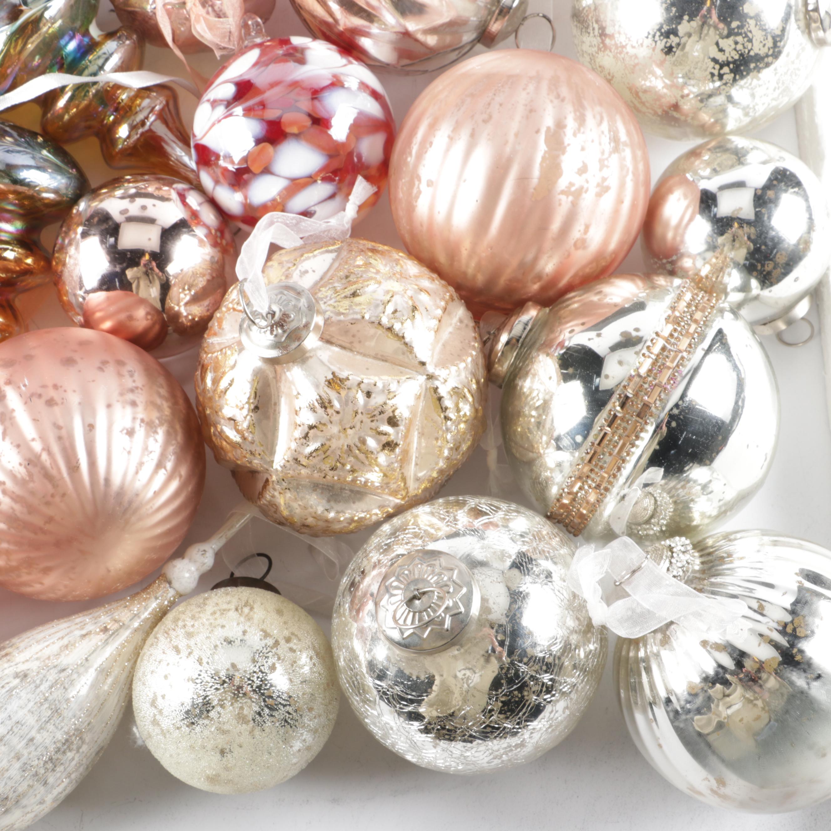 Iridescent Glass Ornaments with More Glass Christmas Tree Ornaments