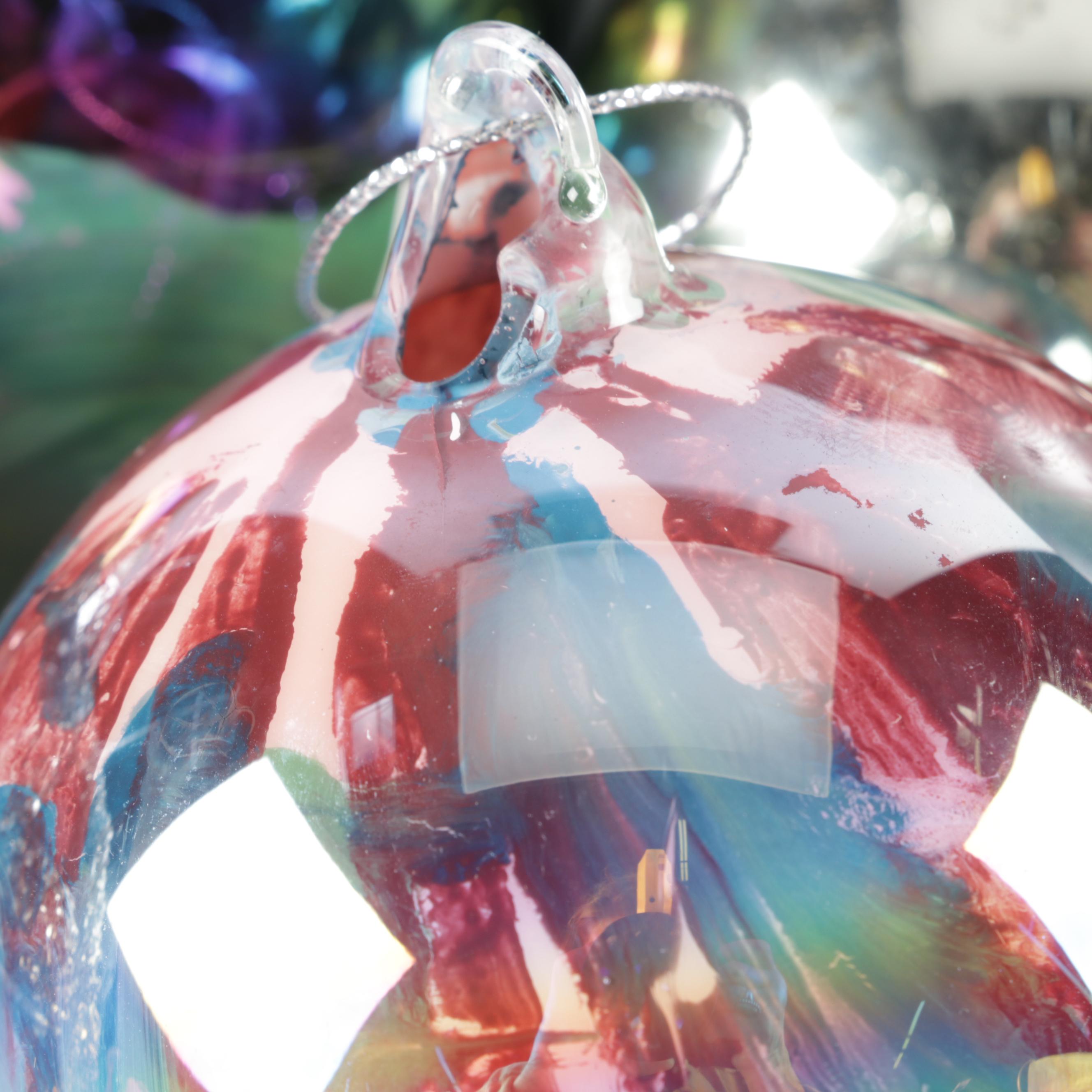 Iridescent Glass Ornaments with More Glass Christmas Tree Ornaments