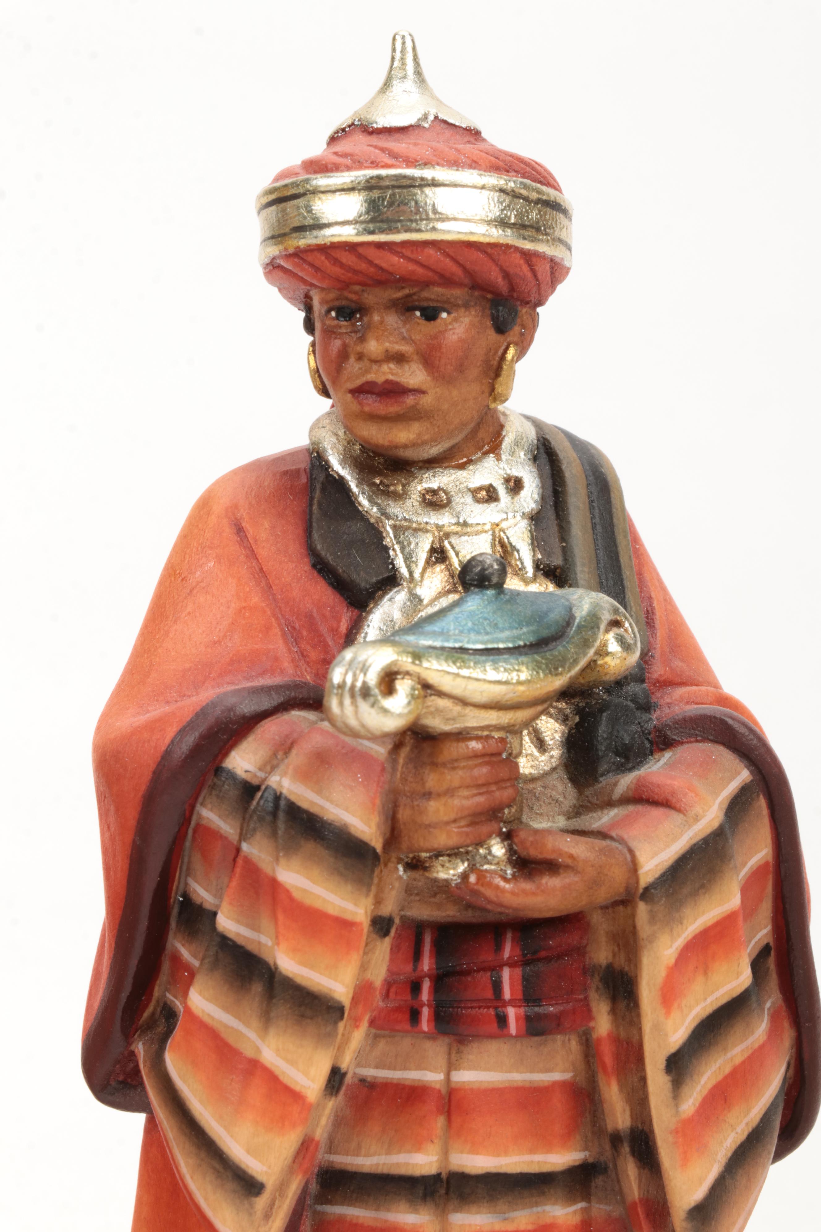 ANRI "The Vatican Library Collection" Carved Wood Nativity Figurines and Stable