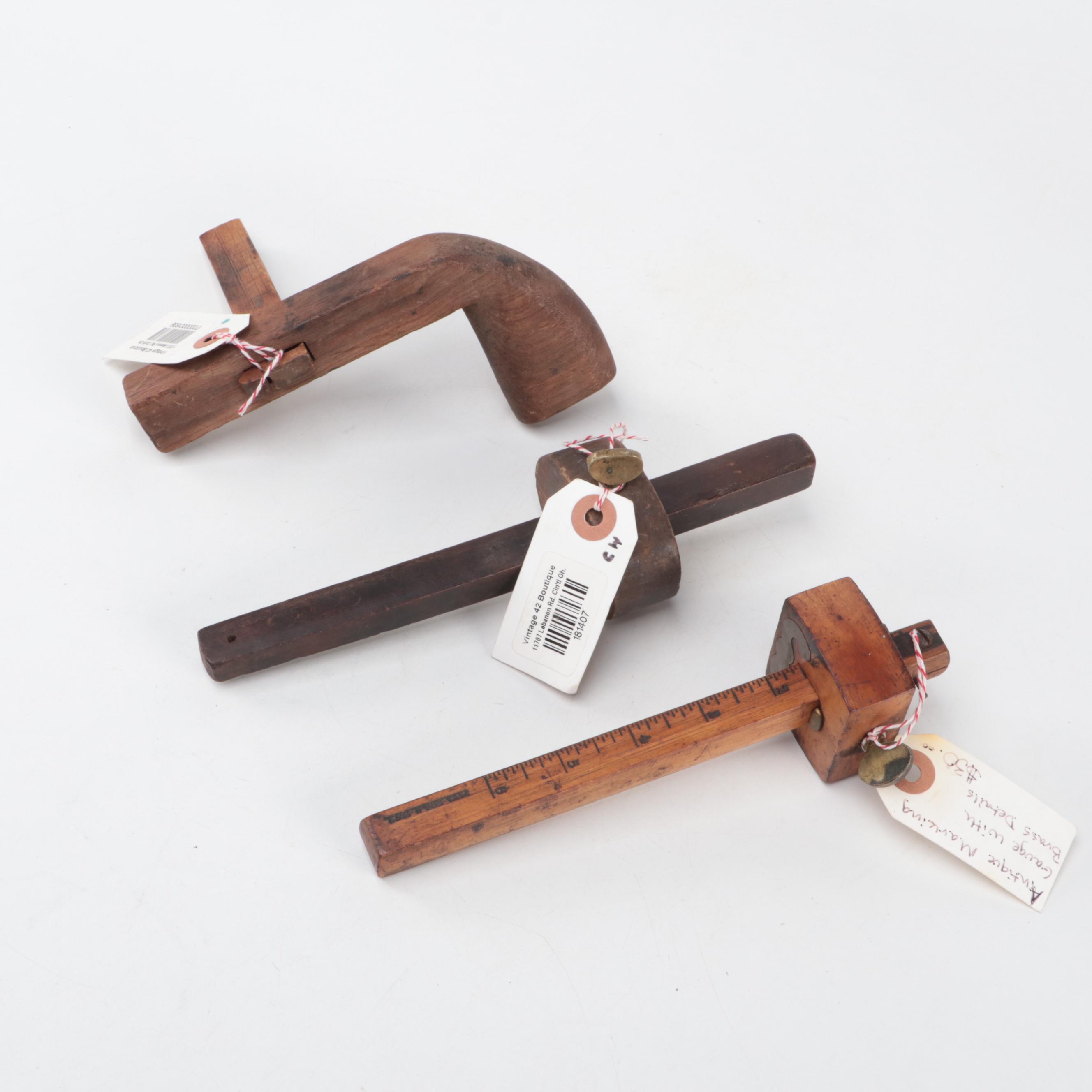 Antique Wood Scribe Tools with Block Plane