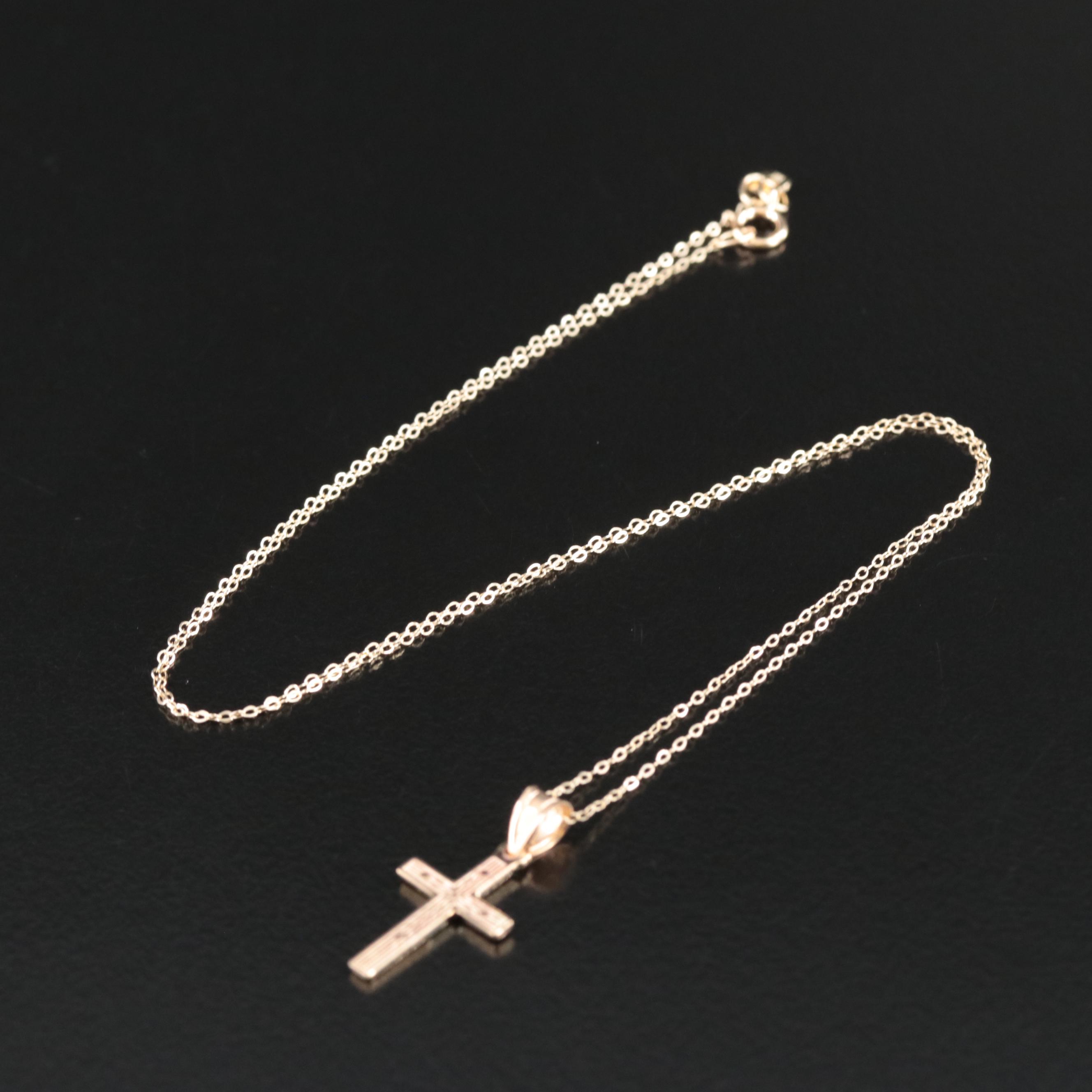 14K Cross Pendant Necklace
