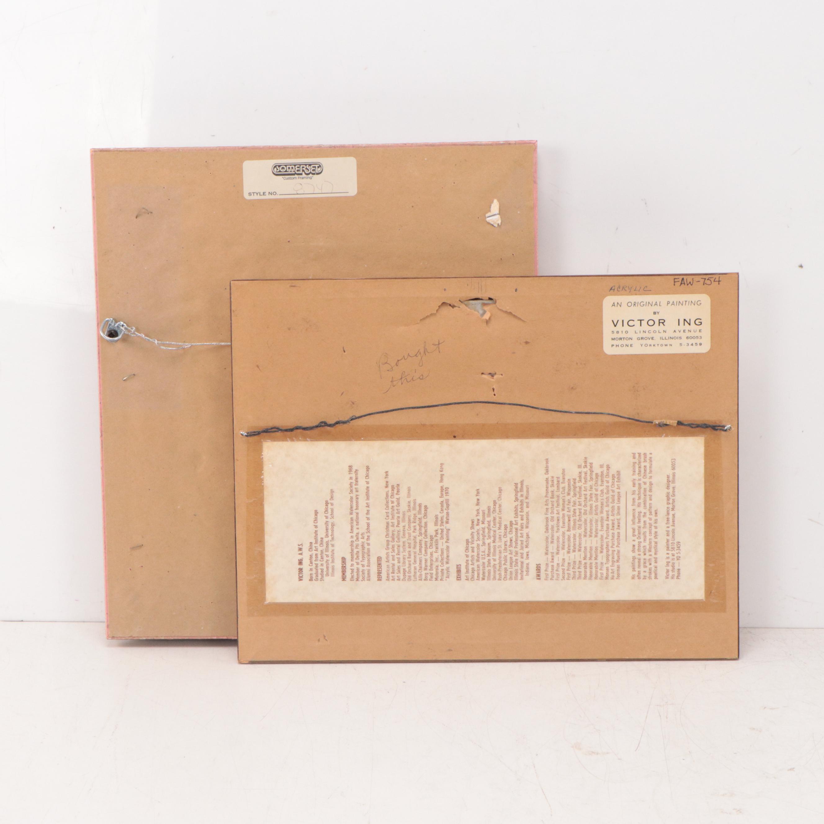 Victor Ing Landscape Acrylic Painting, Mid 20th Century and More