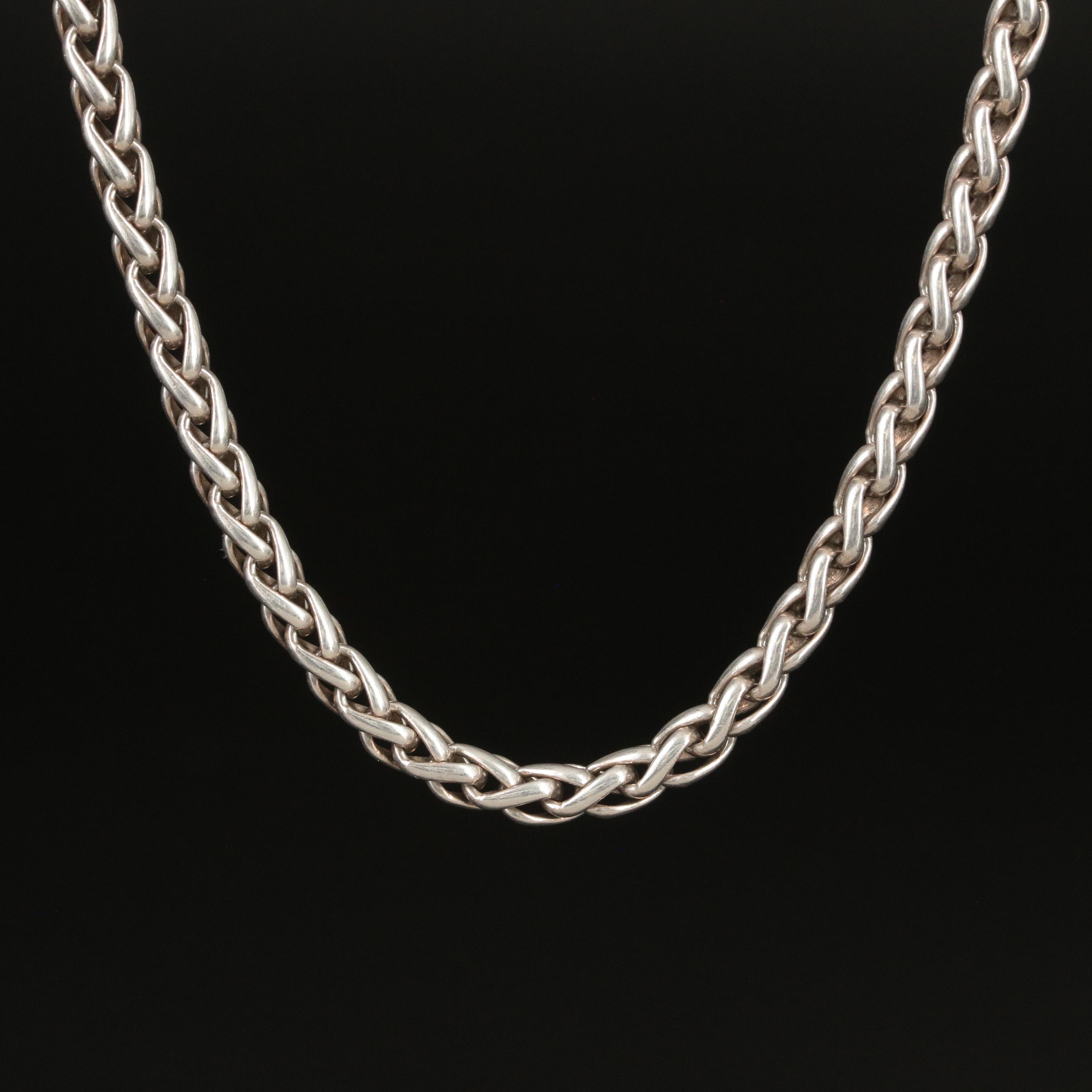 David Yurman Sterling Wheat Chain Necklace
