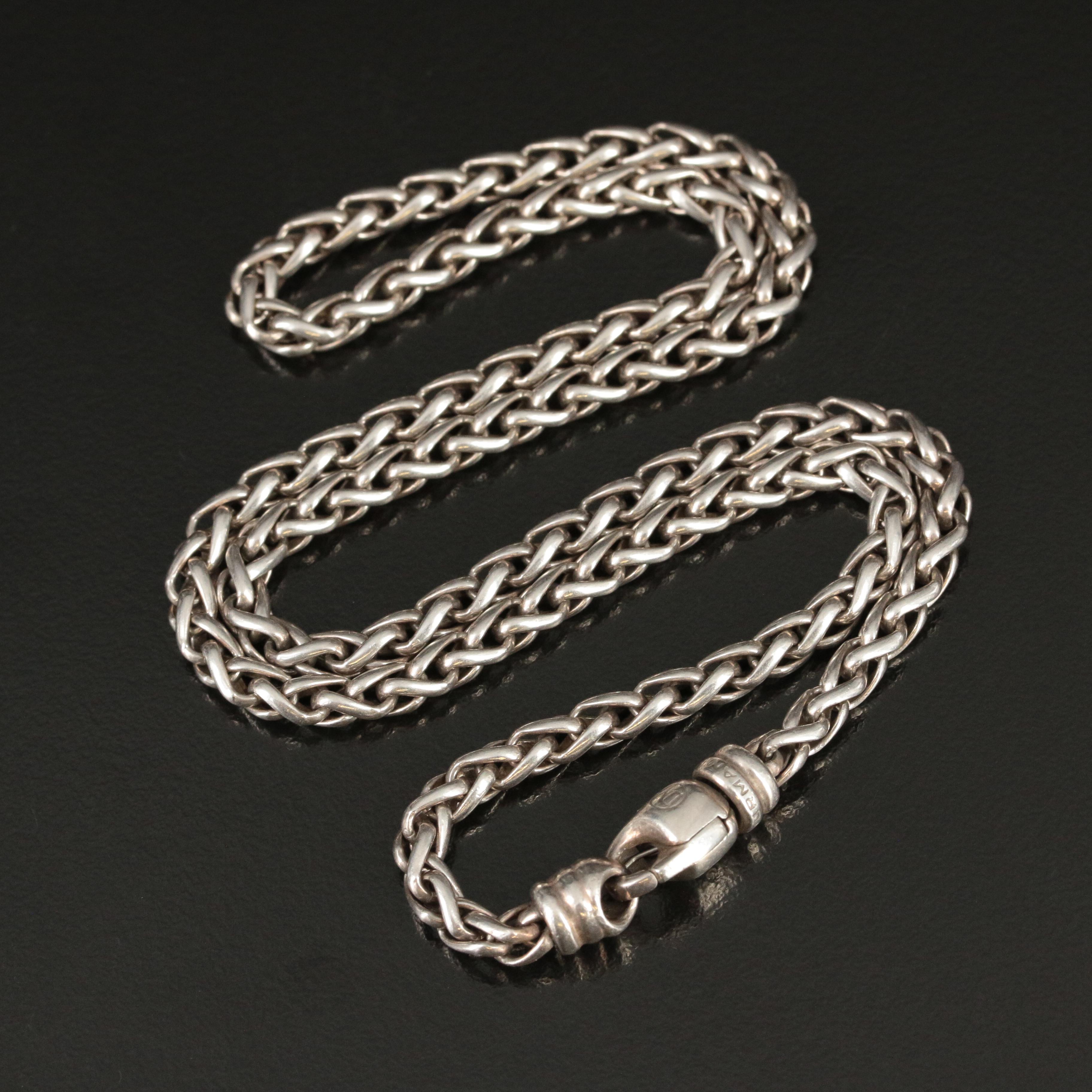 David Yurman Sterling Wheat Chain Necklace