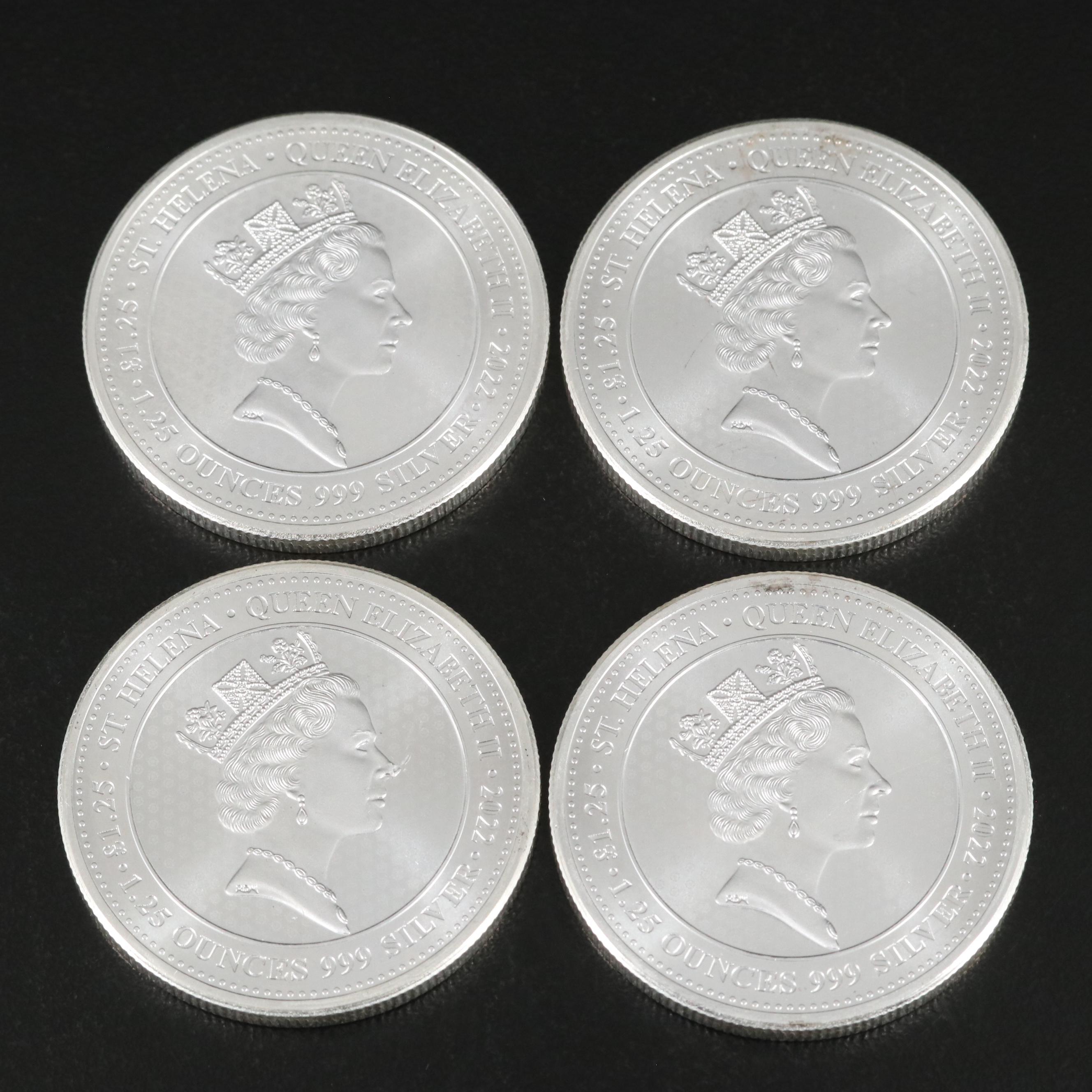 Four 2022 St. Helena 1.25-Oz. Fine Silver Coins