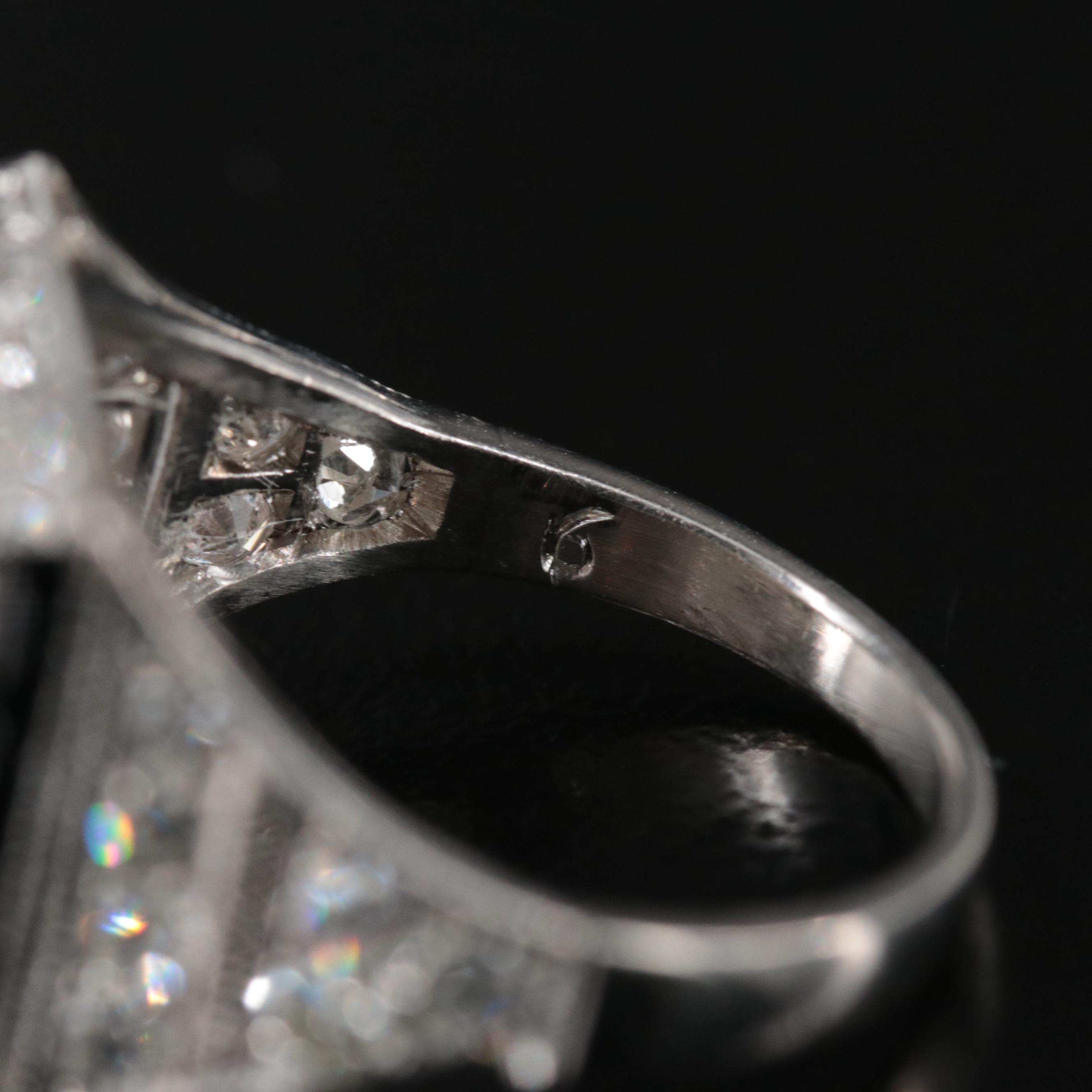 Art Deco Platinum 2.53 CTW Diamond and Black Onyx Ring