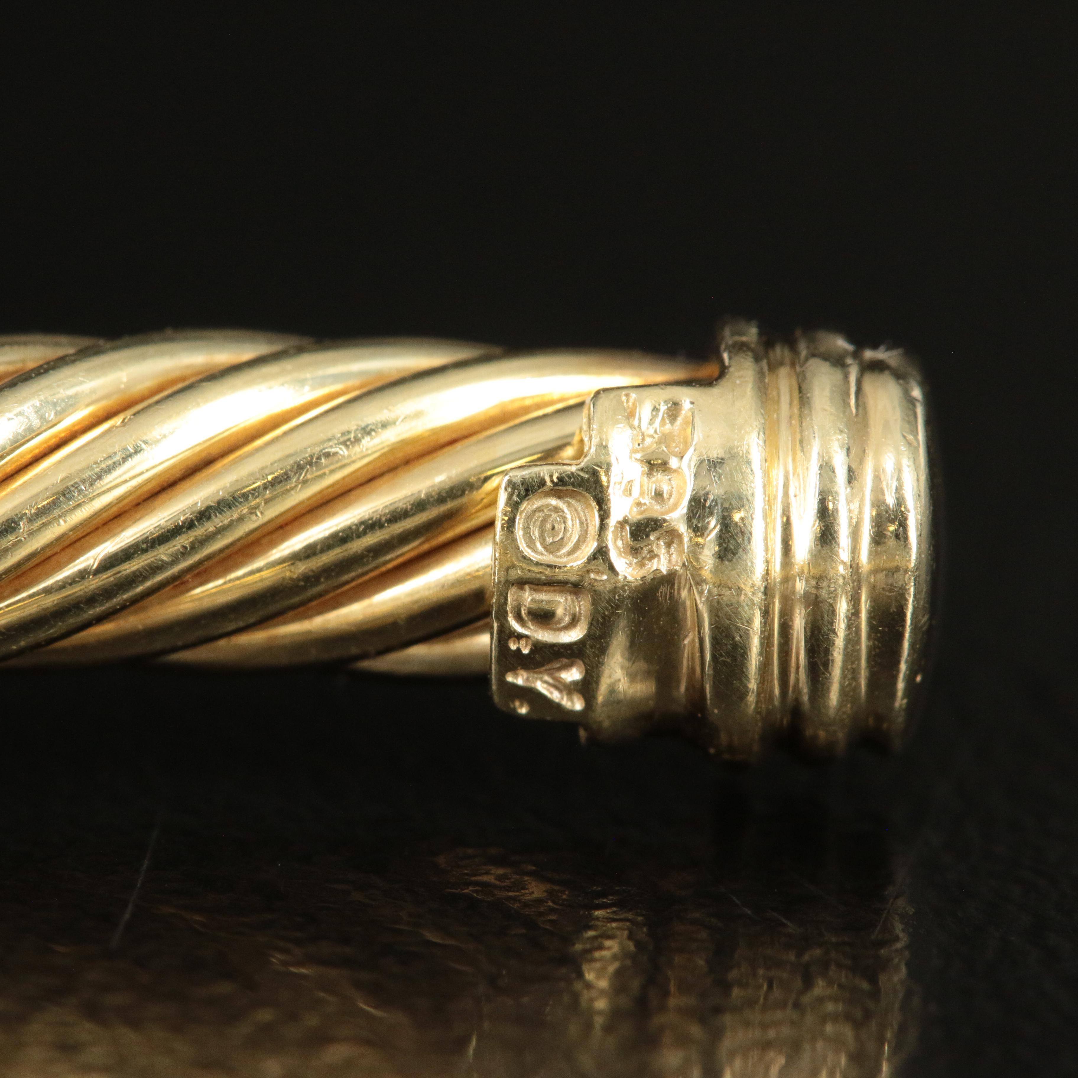 David Yurman 14K 0.68 CTW Diamond Triple Station Cable Cuff