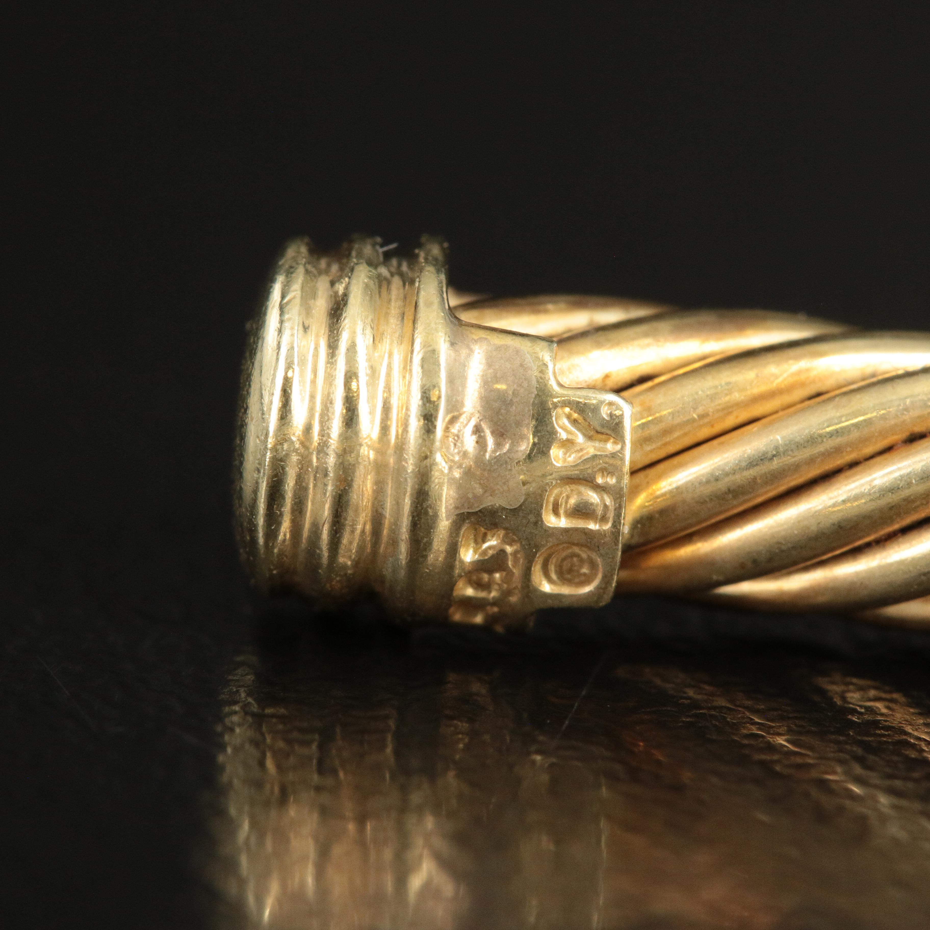 David Yurman 14K 0.68 CTW Diamond Triple Station Cable Cuff