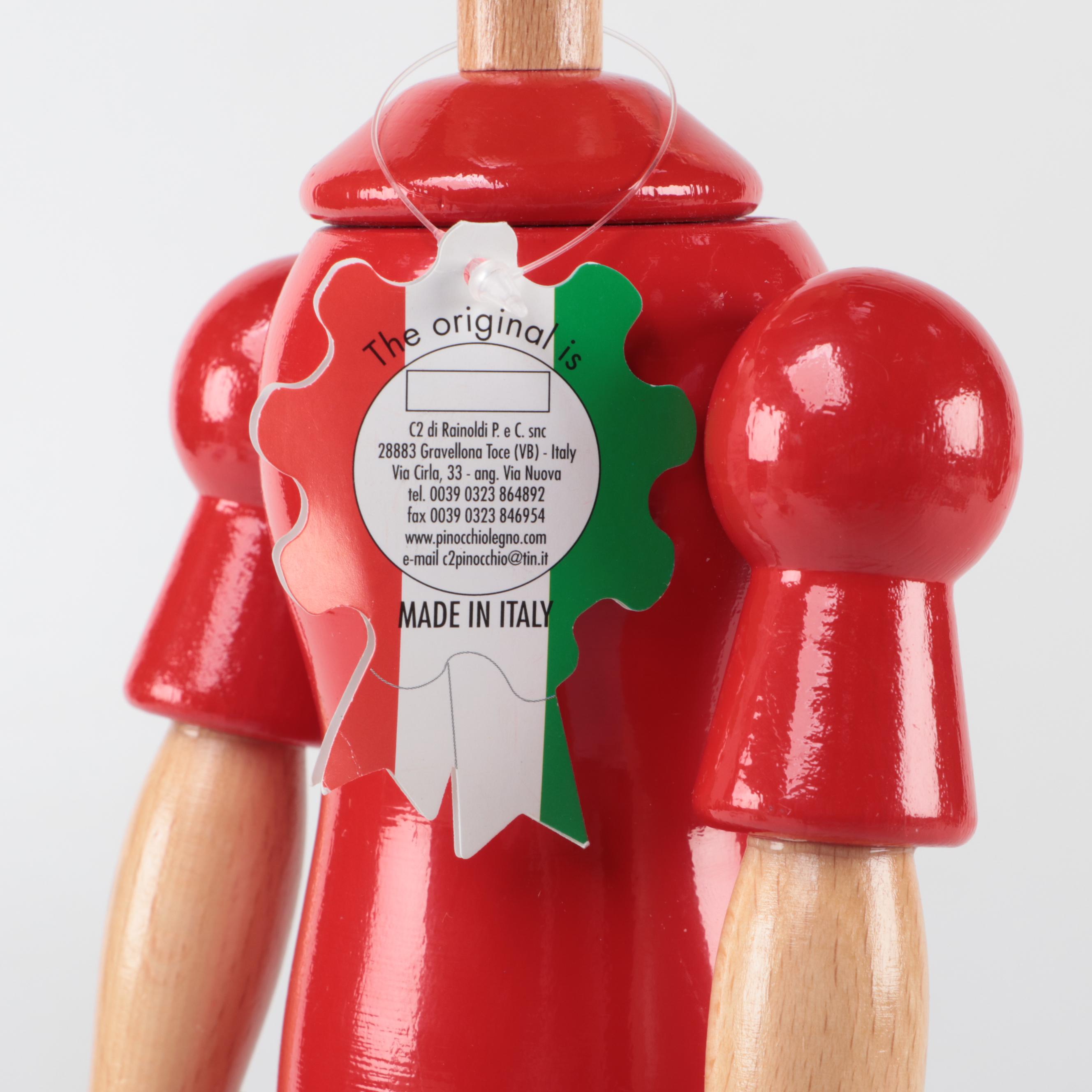 Steinbach Folk Art Wood Nutcracker with Rainoldi Wood Pinocchio Figurines