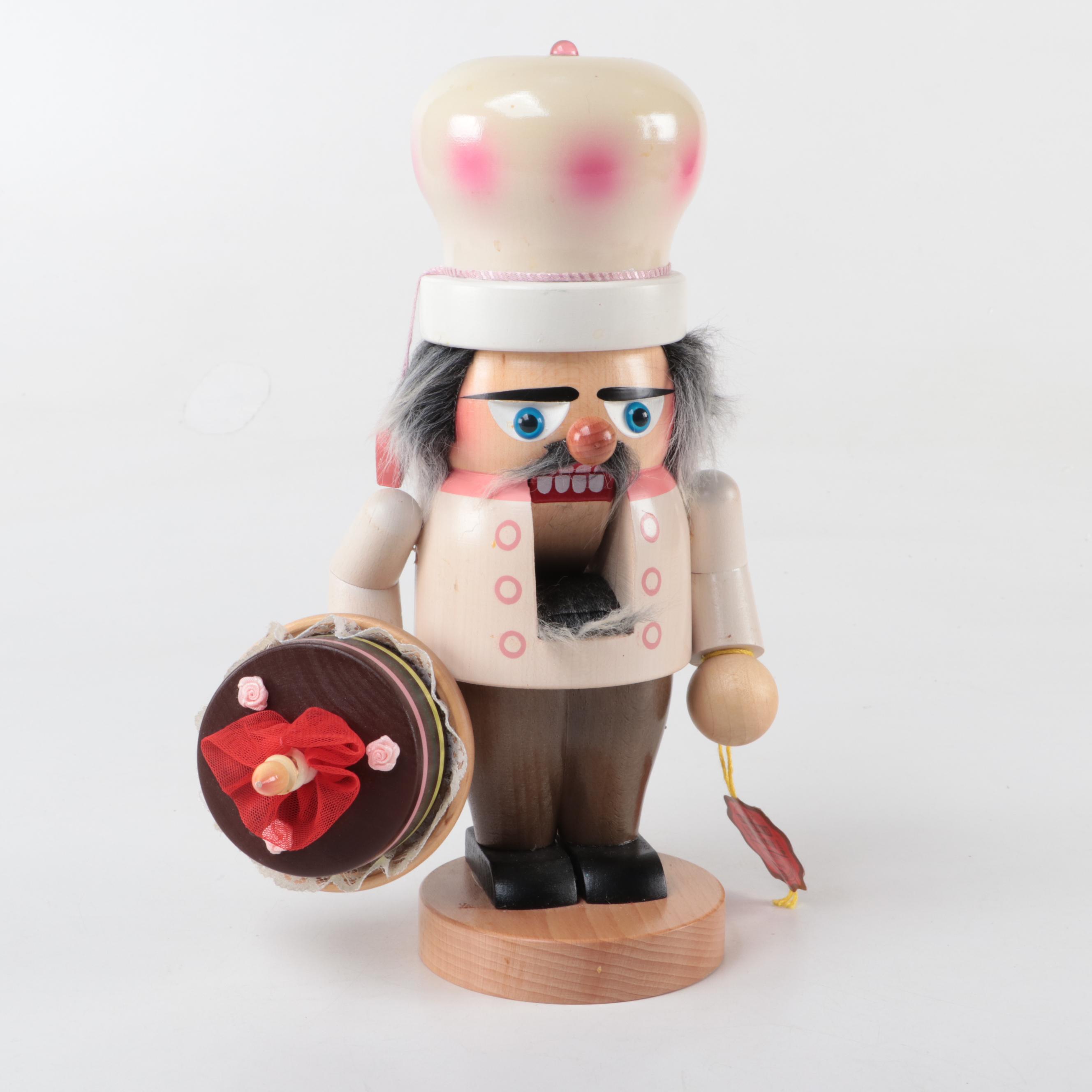 Steinbach Folk Art Wood Nutcracker with Rainoldi Wood Pinocchio Figurines