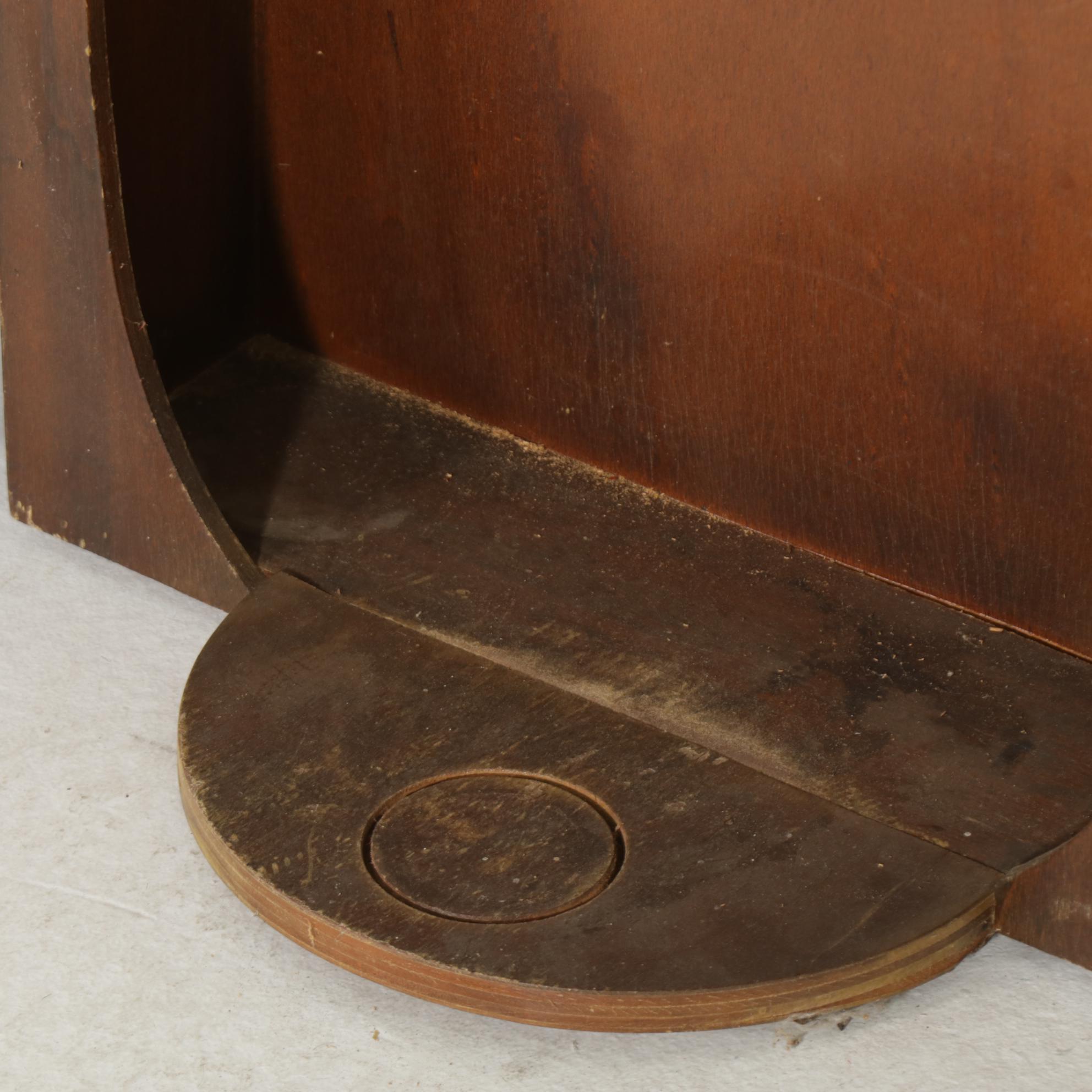 Keg-Shaped Wood Hanging Bar Cabinet, Late 20th Century