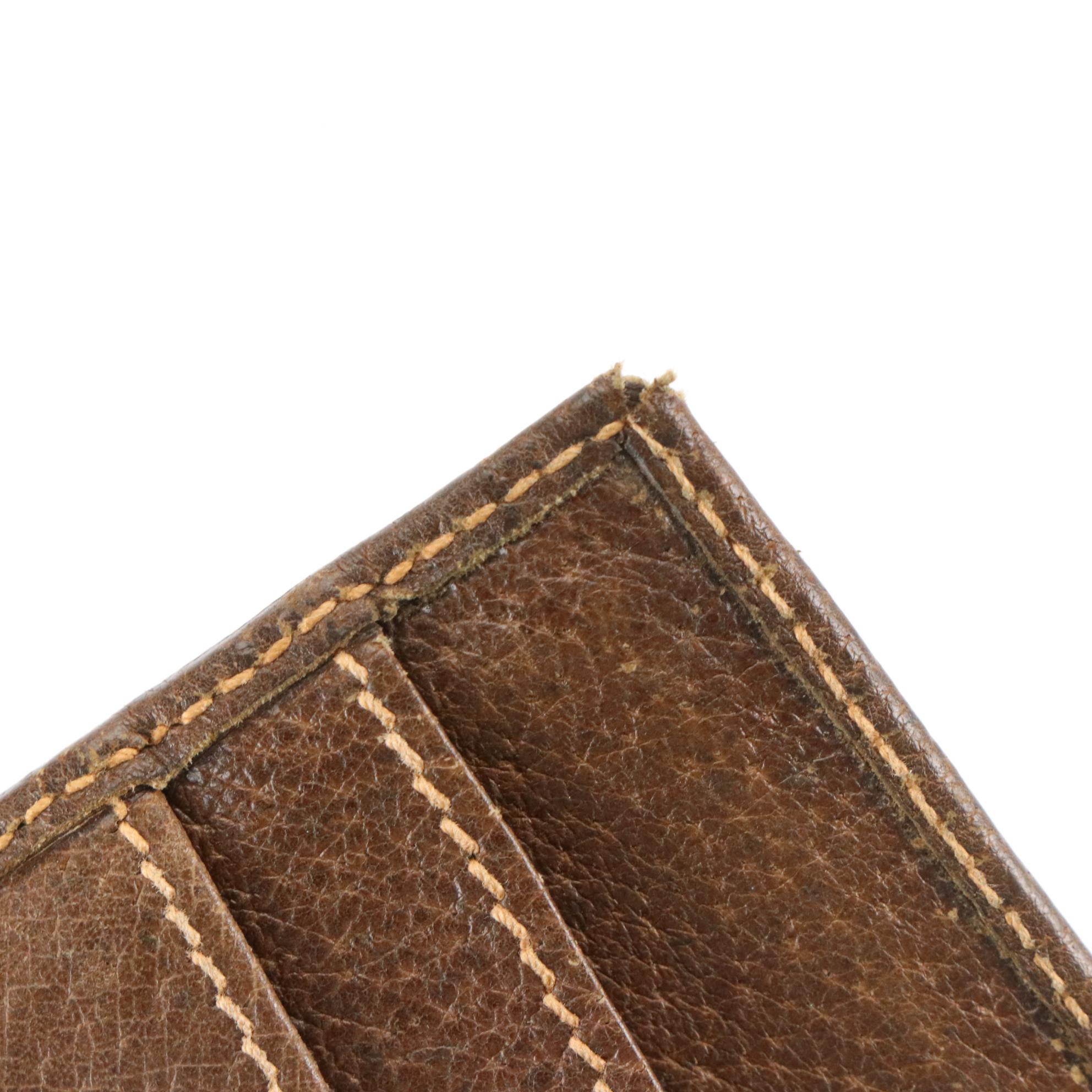 Gucci Accessory Collection Bifold Wallet in GG Supreme Canvas and Brown Leather