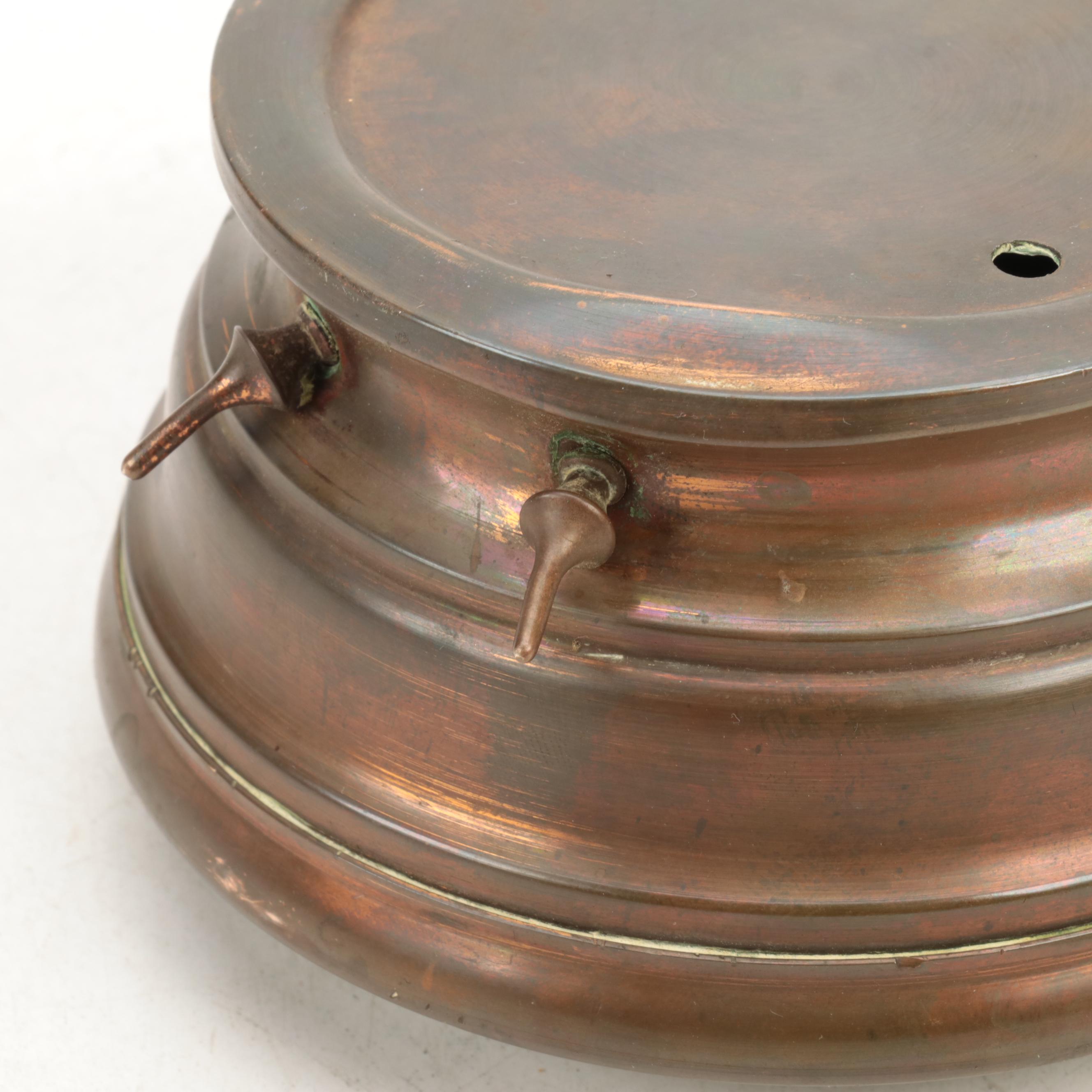 German Selsi Brass and Copper Wall Barometer