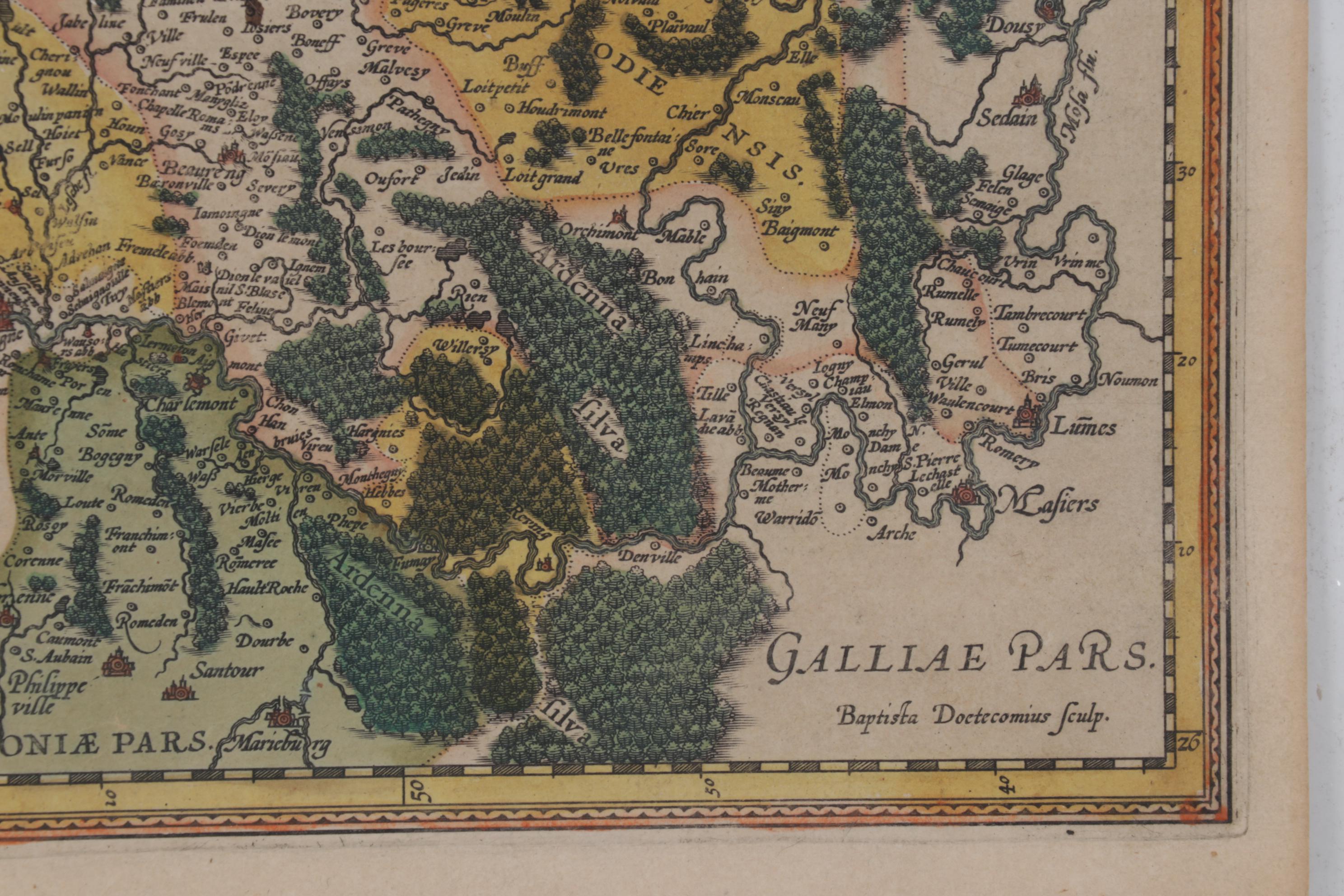 Mercator-Hondius Engraved Map "Leodiensis Dioecesis Typus", 17th Century