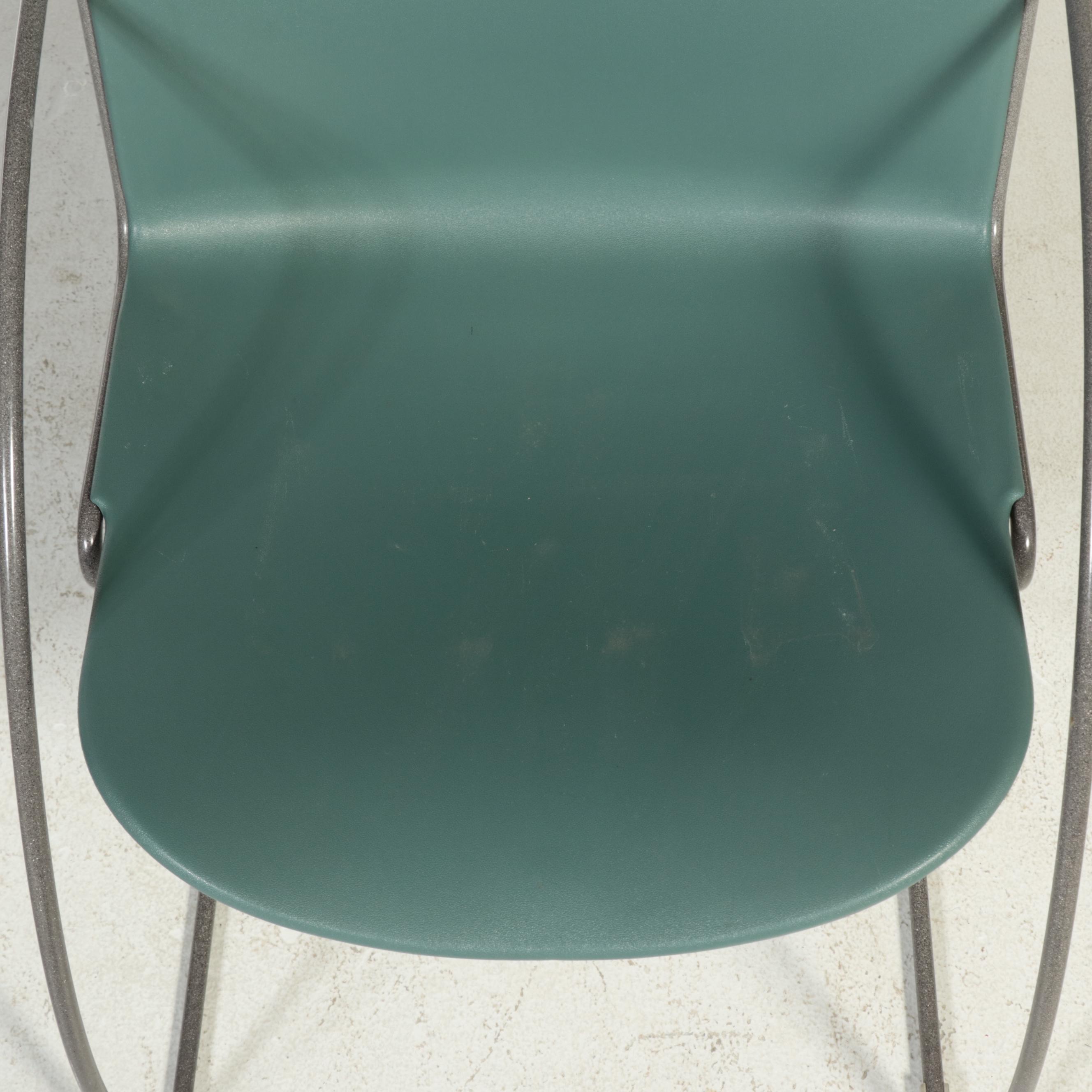 Five Steelcase "Parade" Post Modernist Stacking Chairs, Late 20th Century
