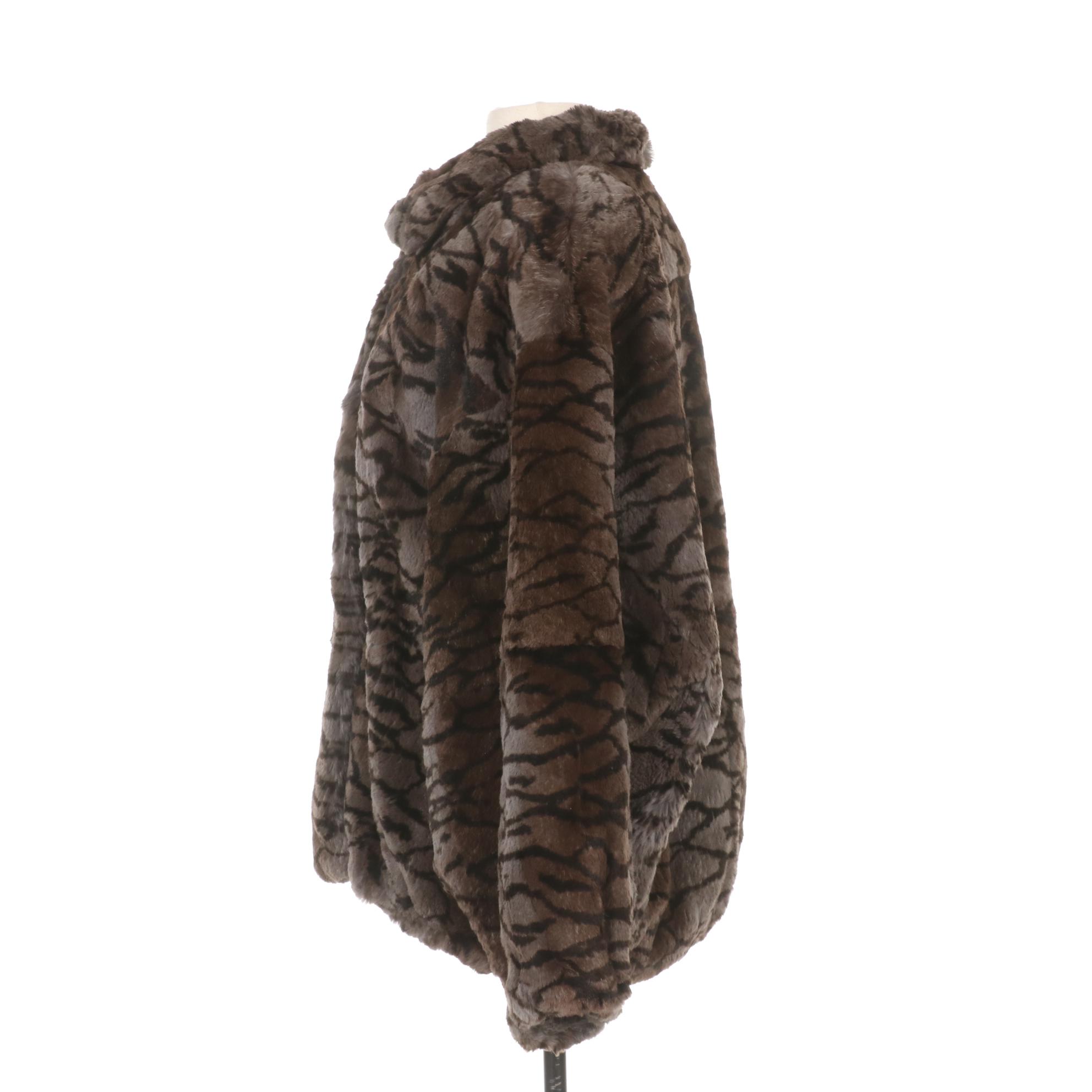Patterned Sheared Rex Rabbit Fur Jacket by Jindo Furs Sport