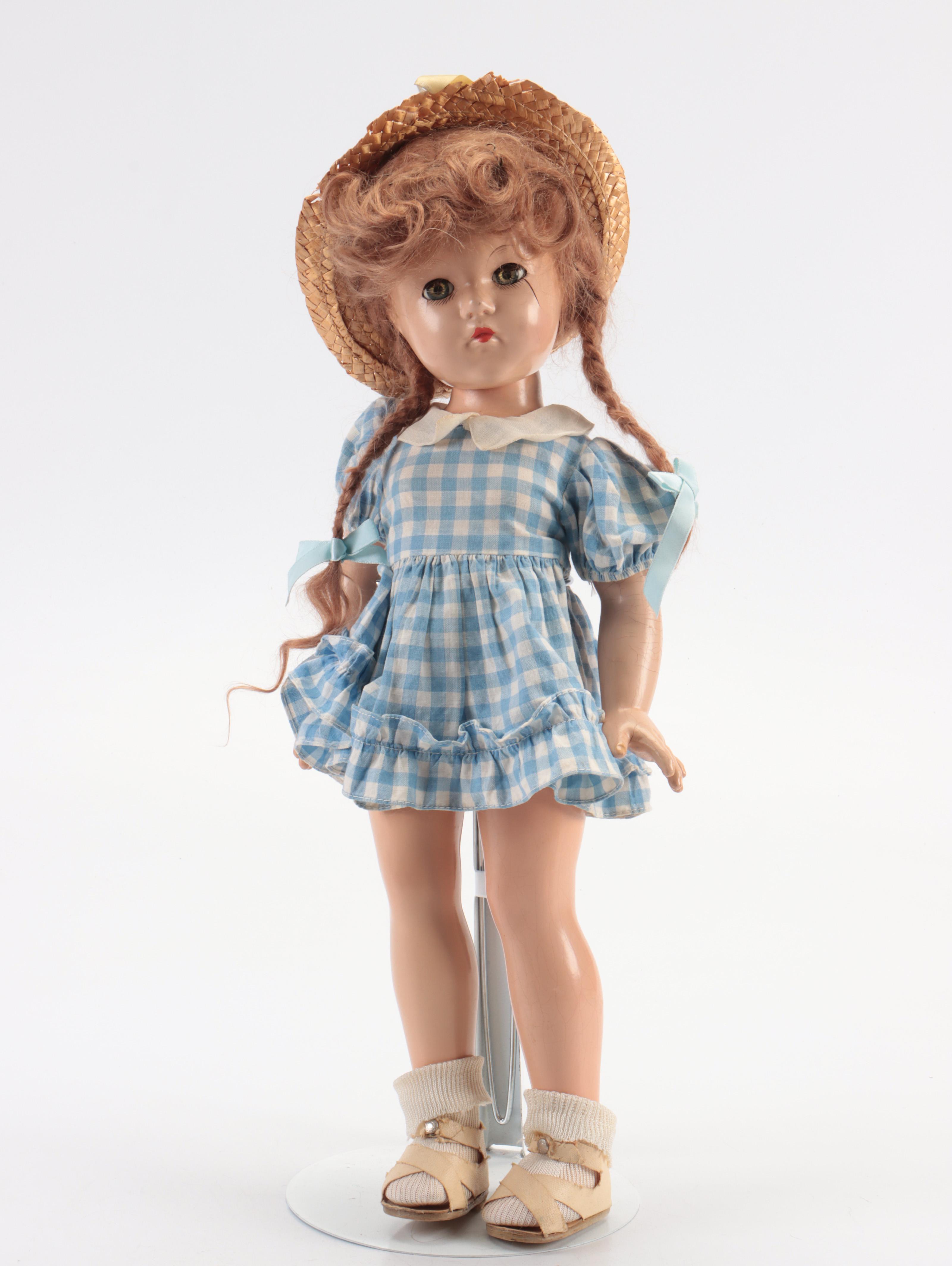 Composition Jointed Sleepy Eye Dolls, Mid-20th Century