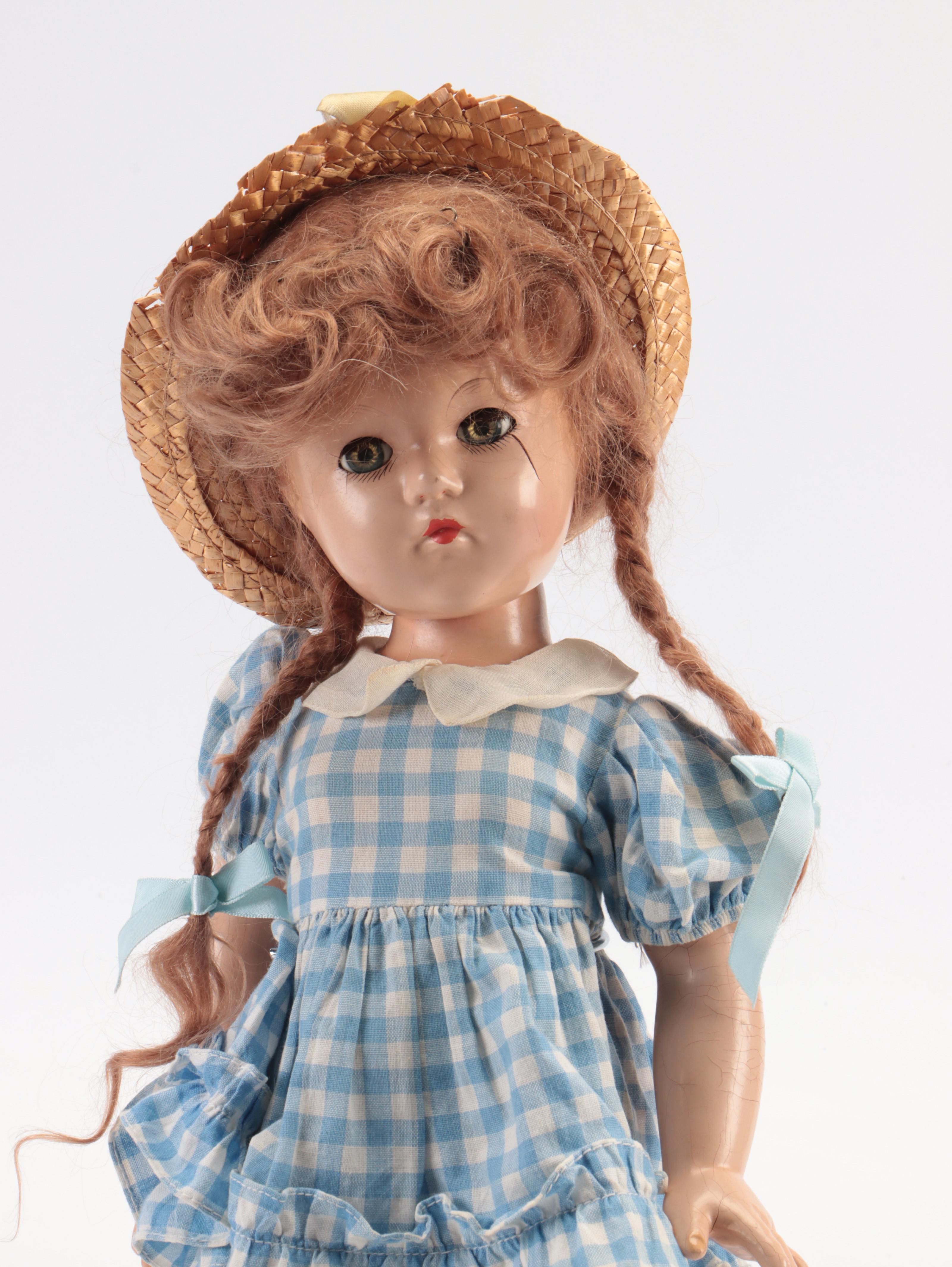 Composition Jointed Sleepy Eye Dolls, Mid-20th Century