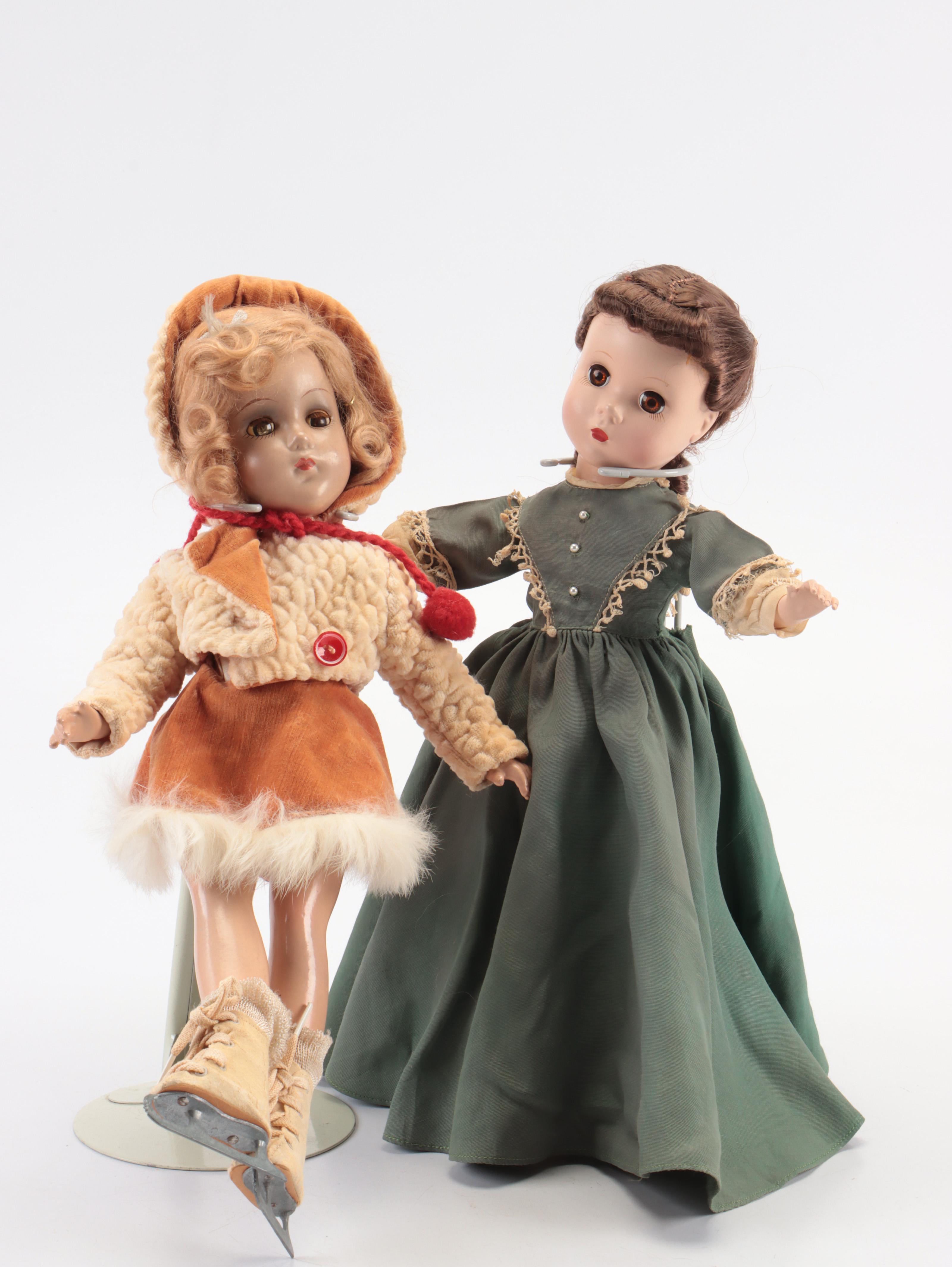 Composition Jointed Sleepy Eye Dolls, Mid-20th Century