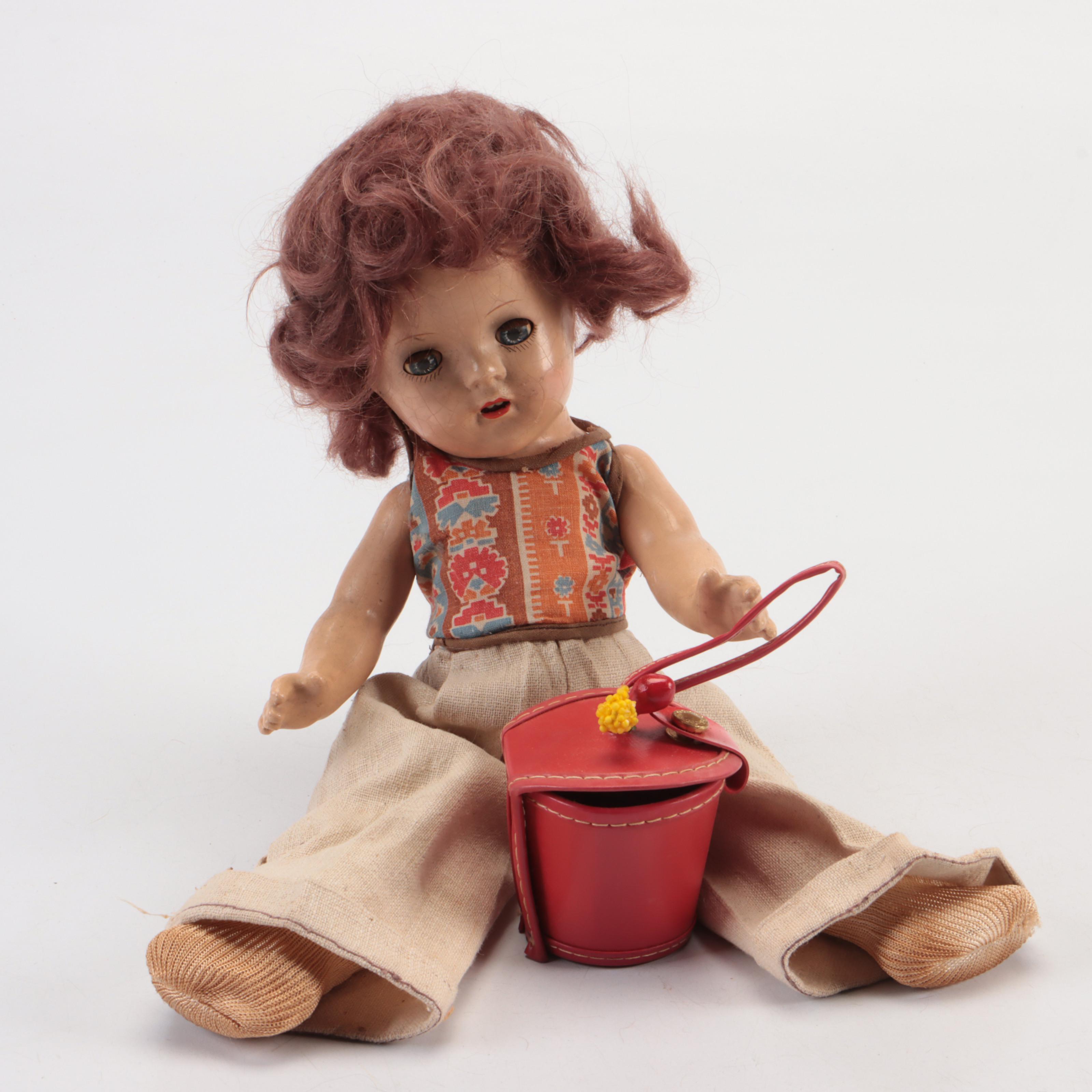 Composition Jointed Sleepy Eye Dolls, Mid-20th Century