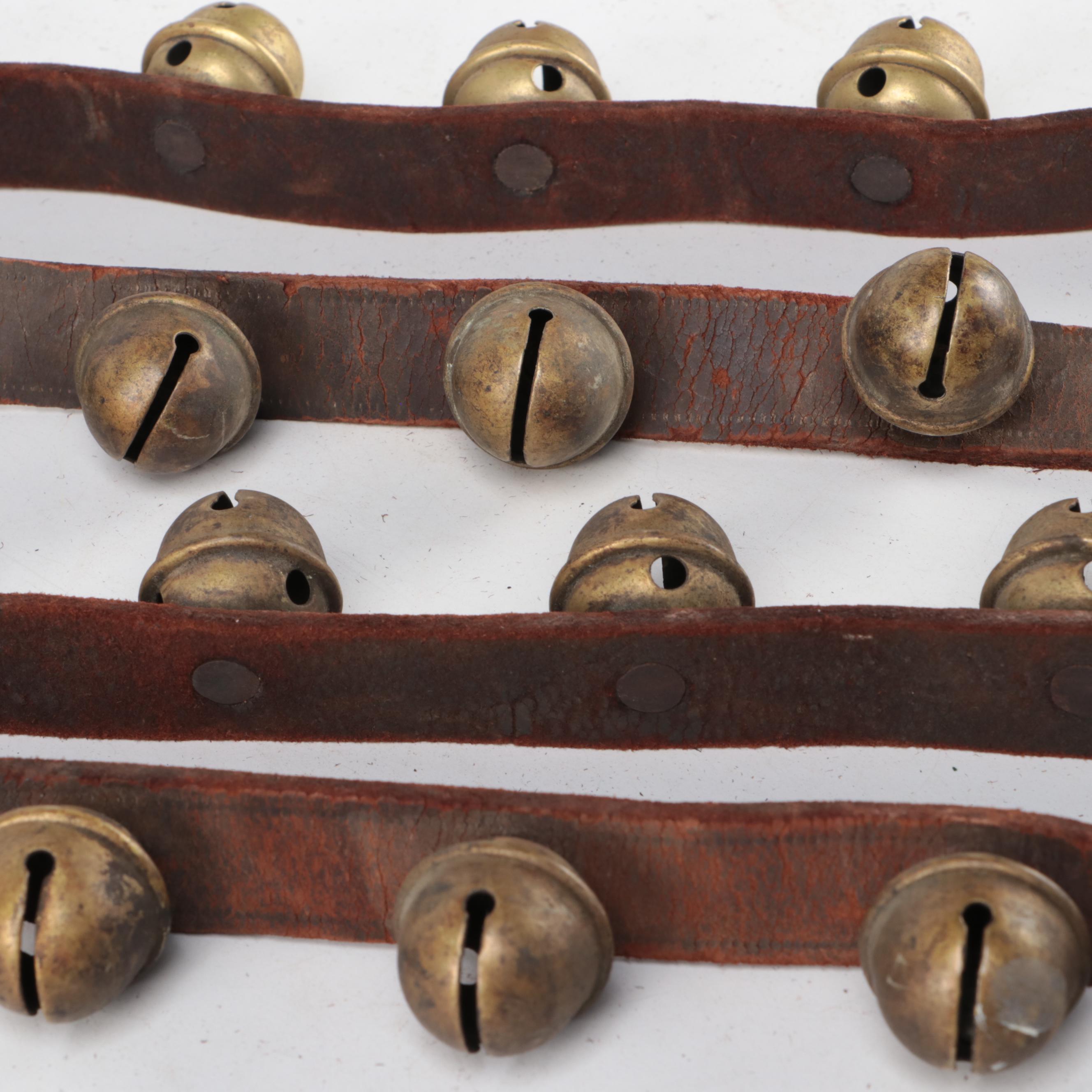 Late Victorian Sleigh Bells on Leather Strap