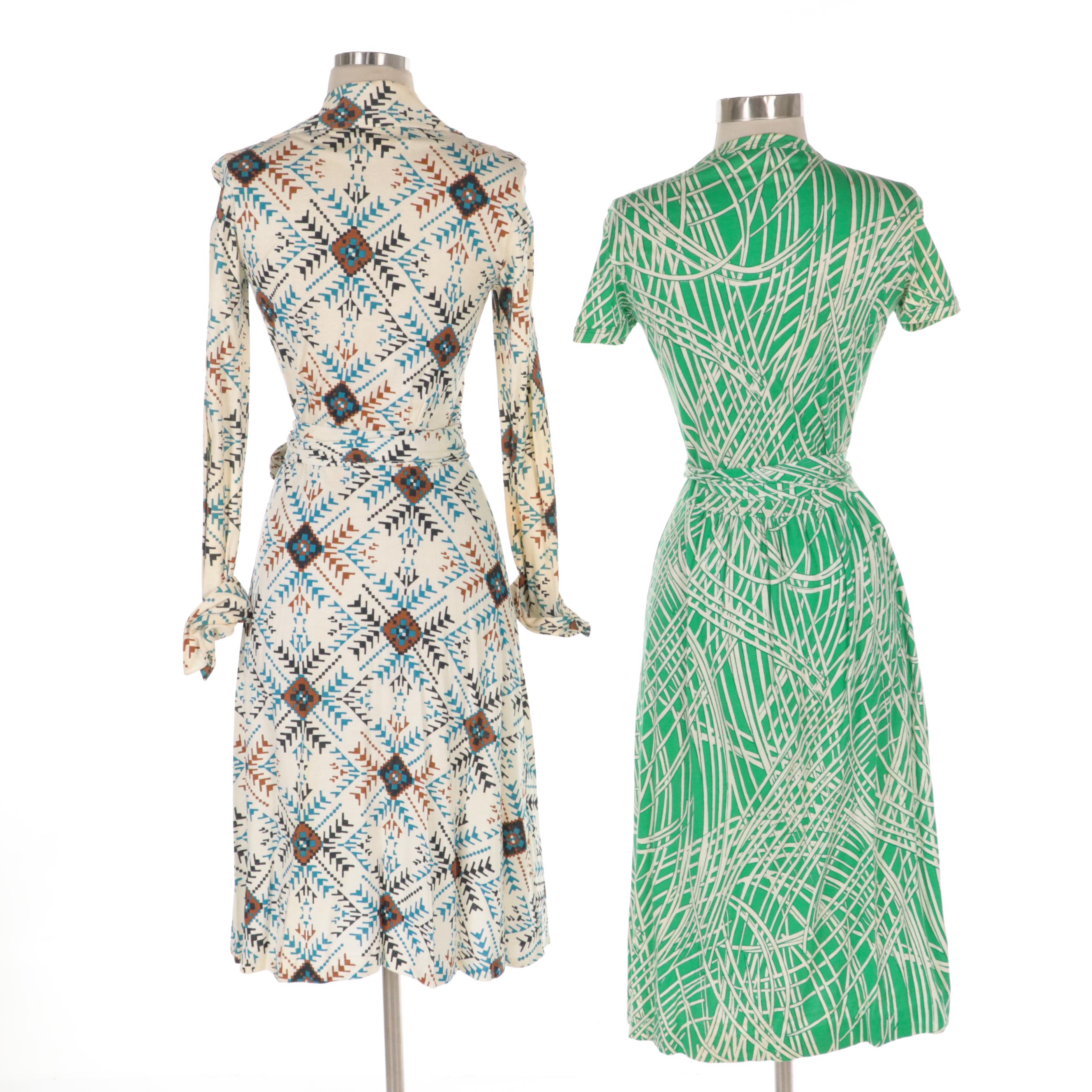 Diane von Fürstenberg Cotton/Rayon Jersey Wrap Dresses, 1970s