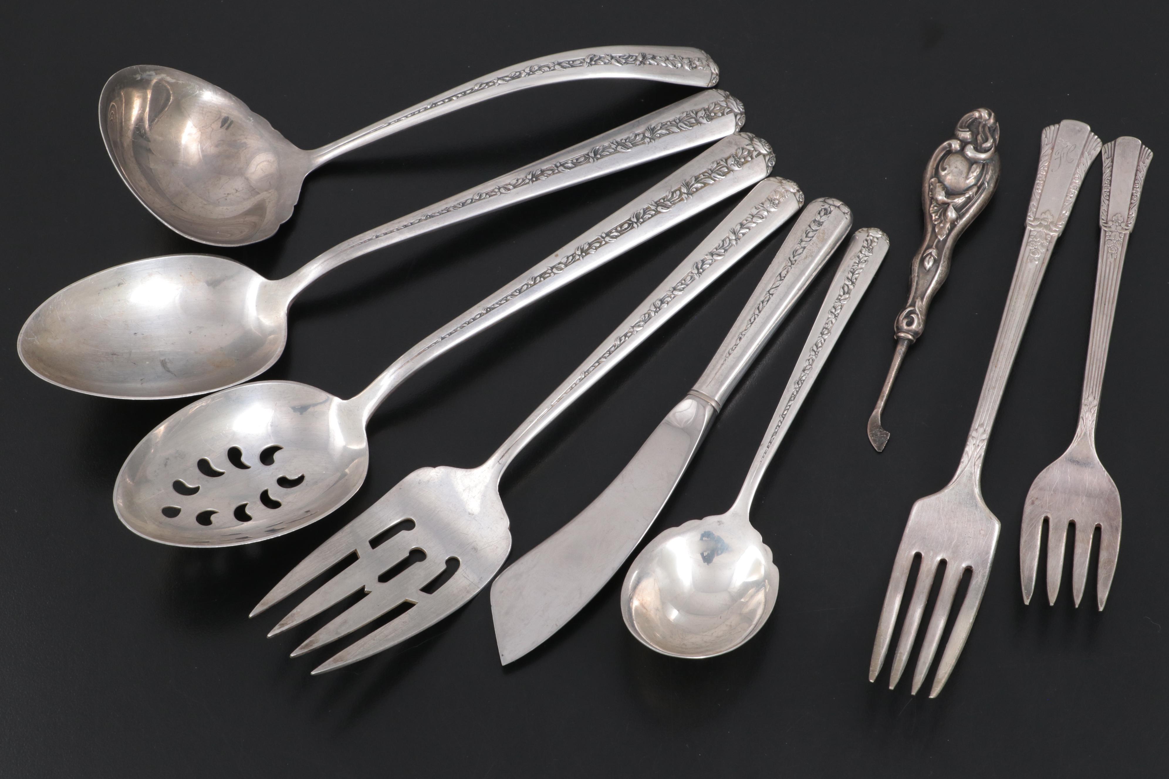 Towle "Rambler Rose" Sterling Silver Flatware, Mid to Late 20th Century