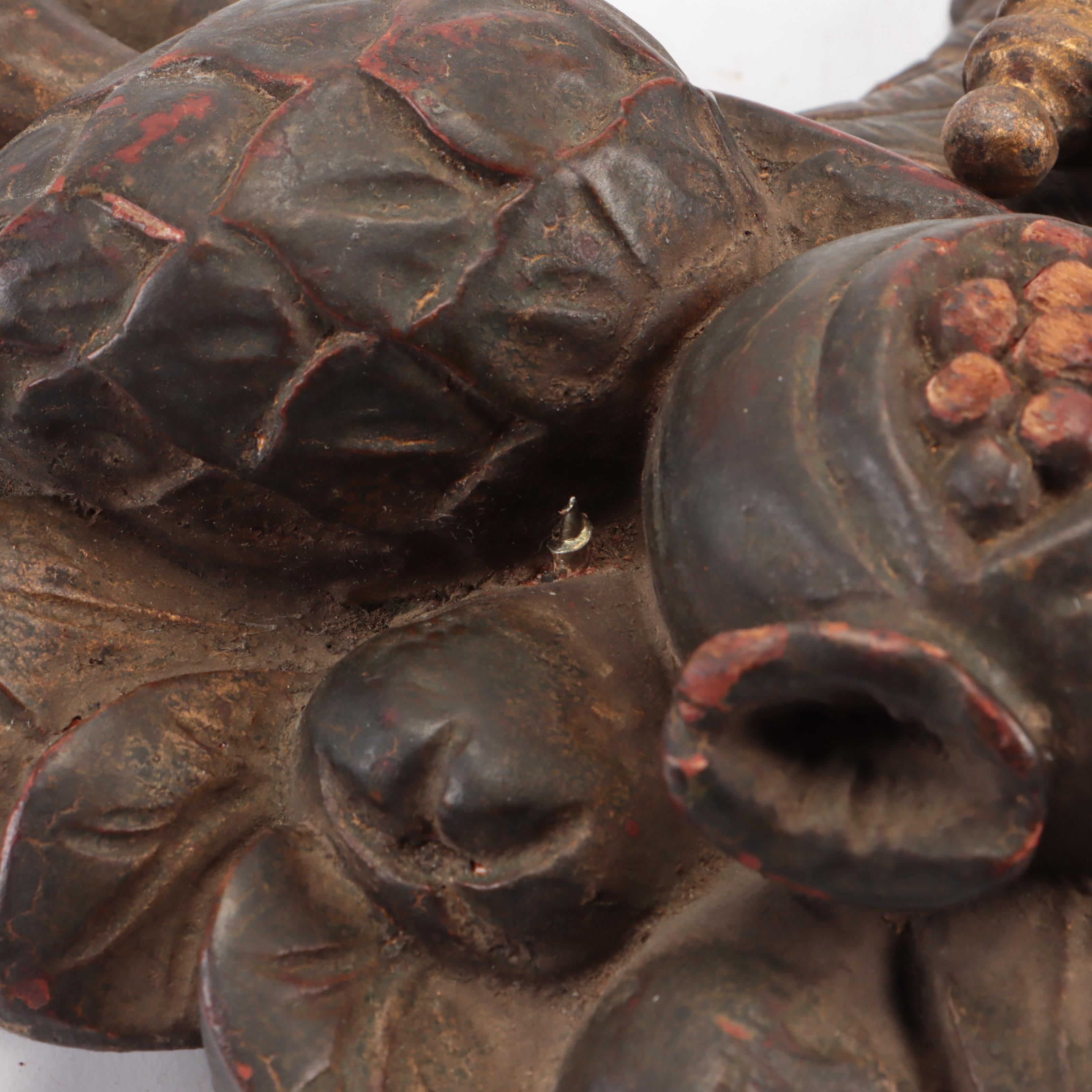 Carved Wood Cornucopia Candle Sconces