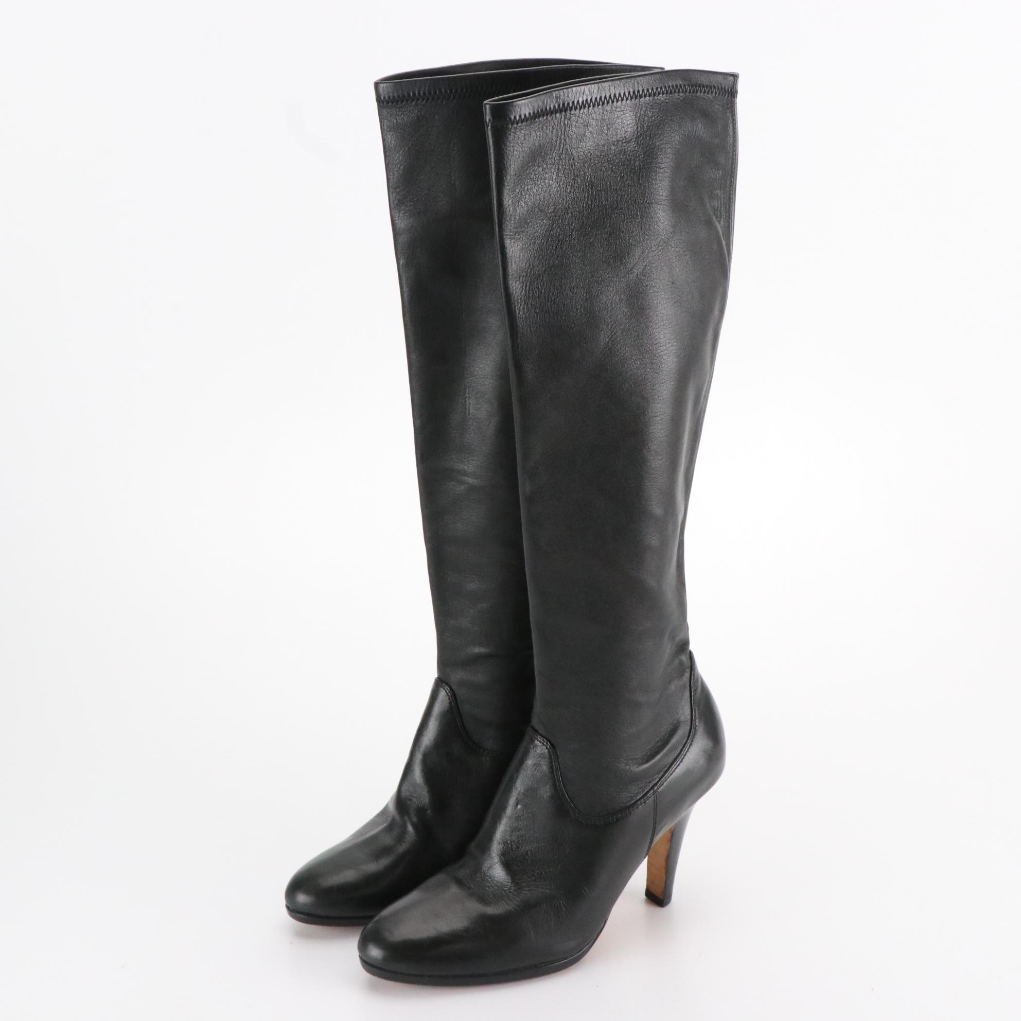 Cole Haan Black Leather Knee High Boots