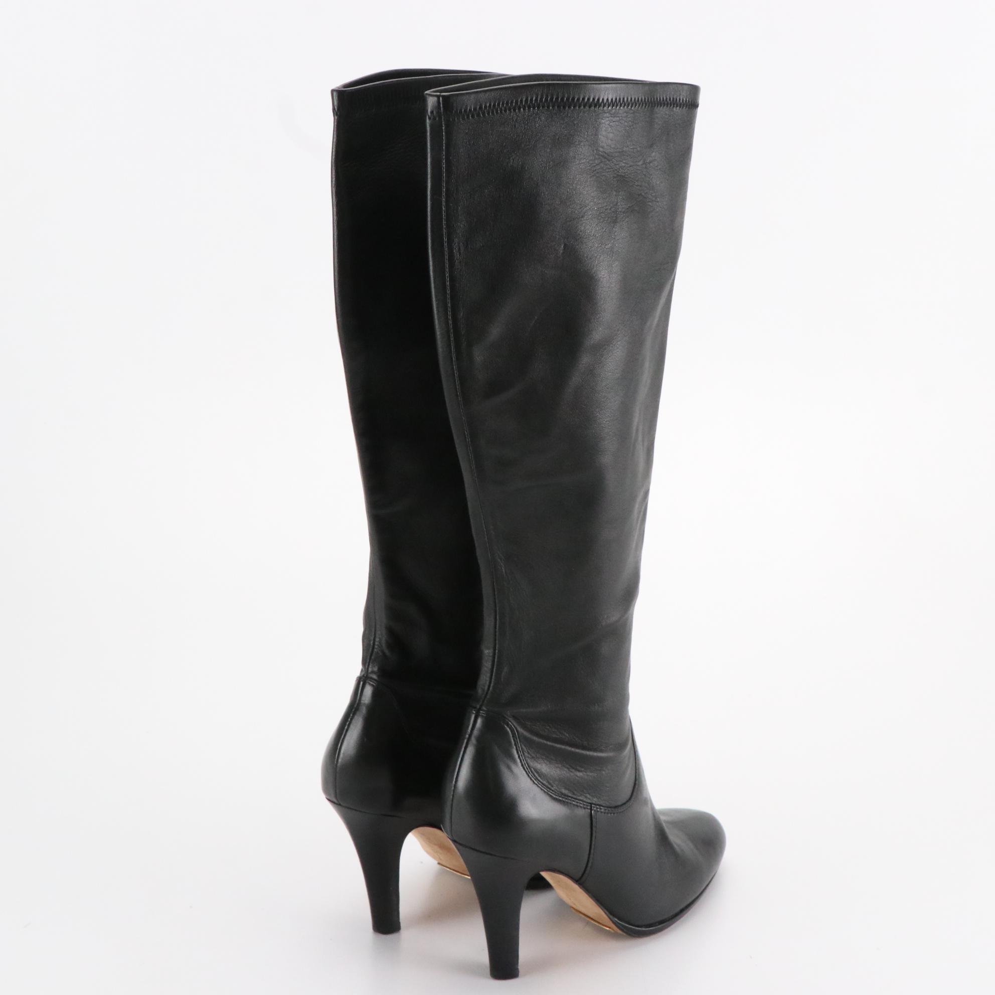Cole Haan Black Leather Knee High Boots