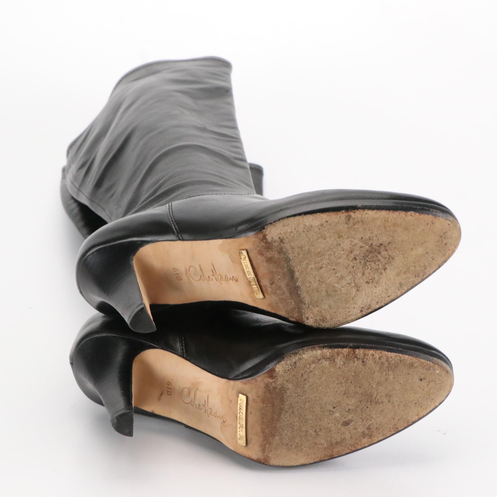 Cole Haan Black Leather Knee High Boots