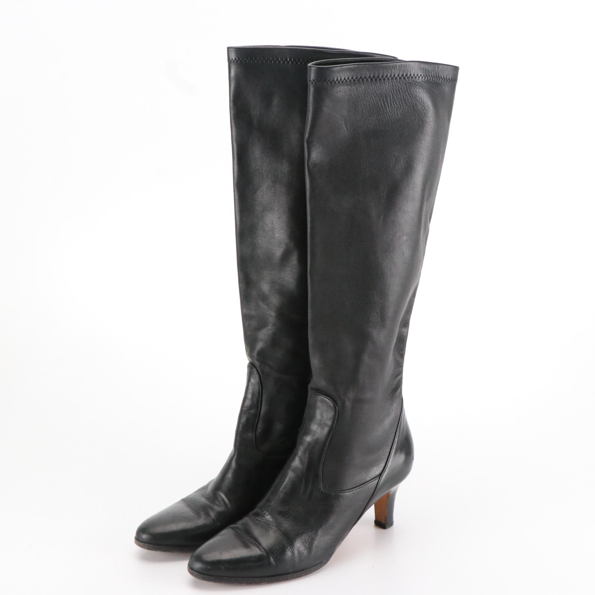 Cole Haan Black Leather Knee High Boots