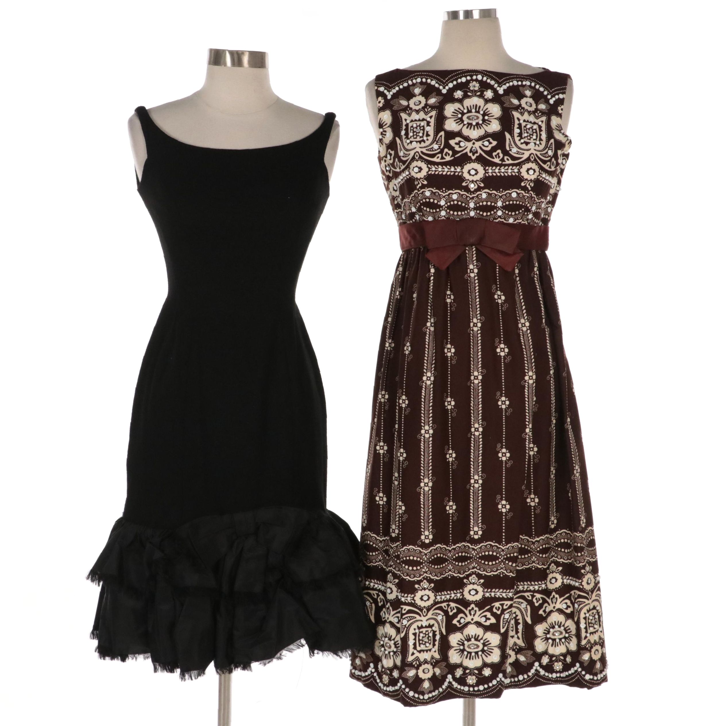 Bergdorf Goodman Embellished Dress and Other Cocktail Dress with Ruffle Hem