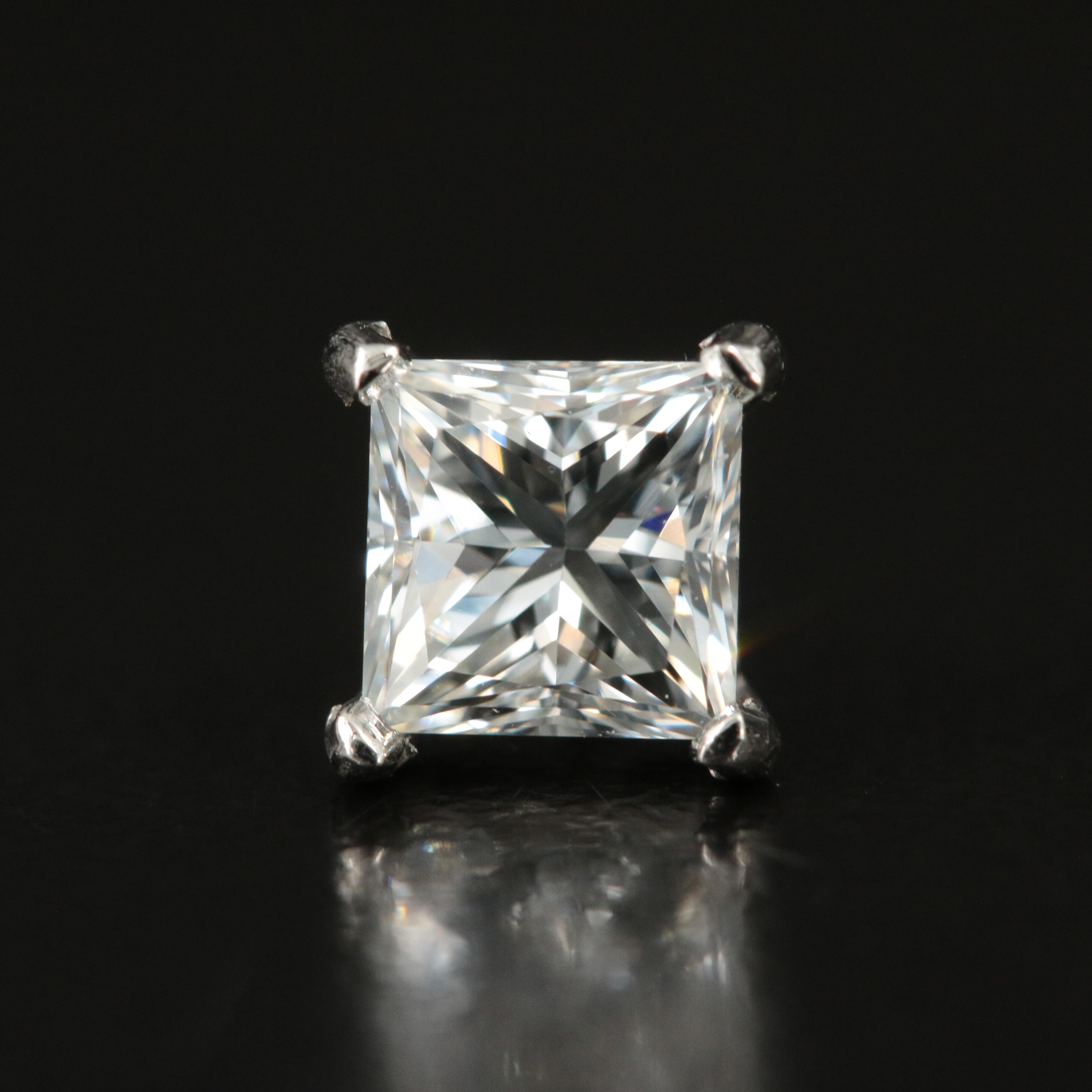 Platinum 1.55 CTW Diamond Stud Earrings with GIA eReport and Online Report