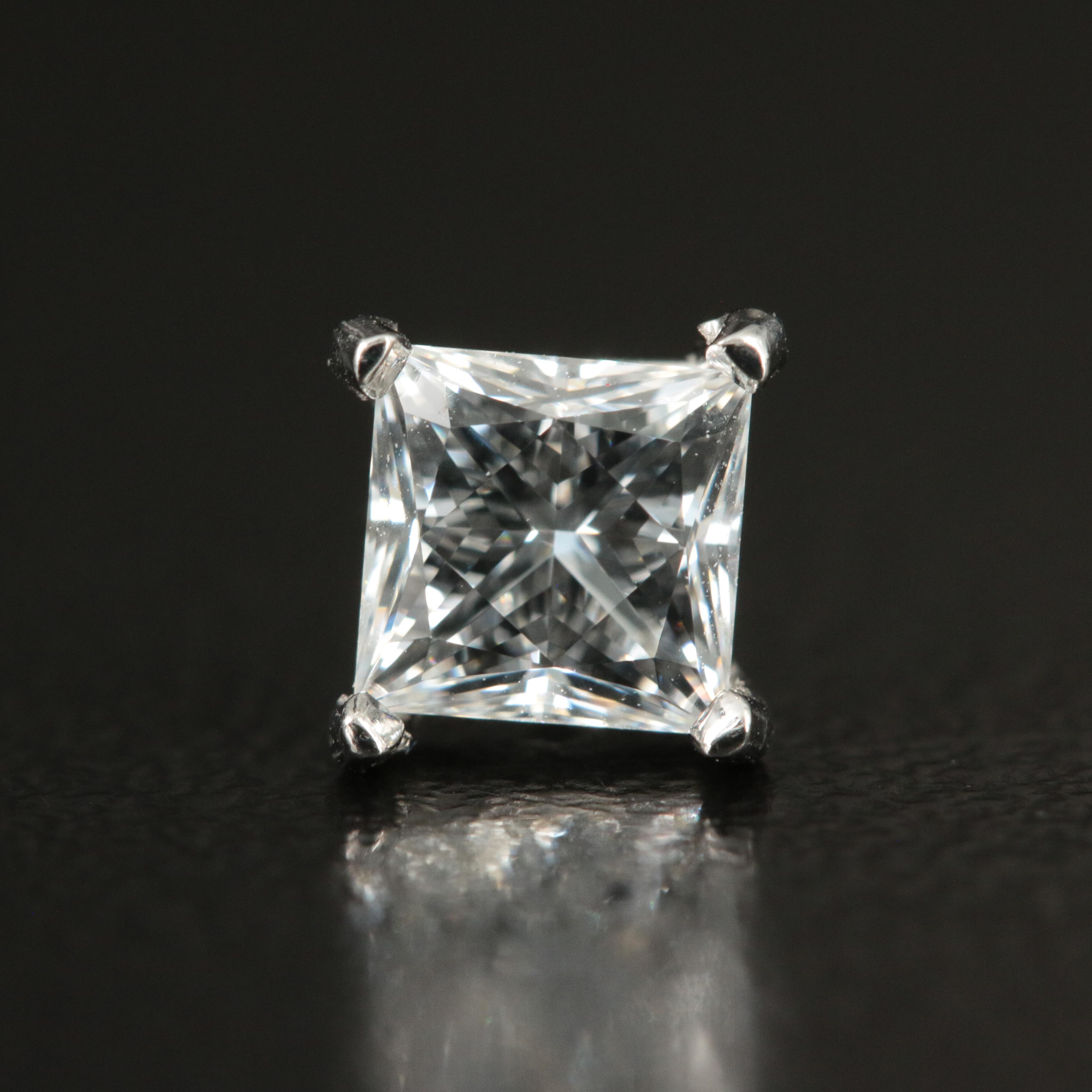 Platinum 1.55 CTW Diamond Stud Earrings with GIA eReport and Online Report