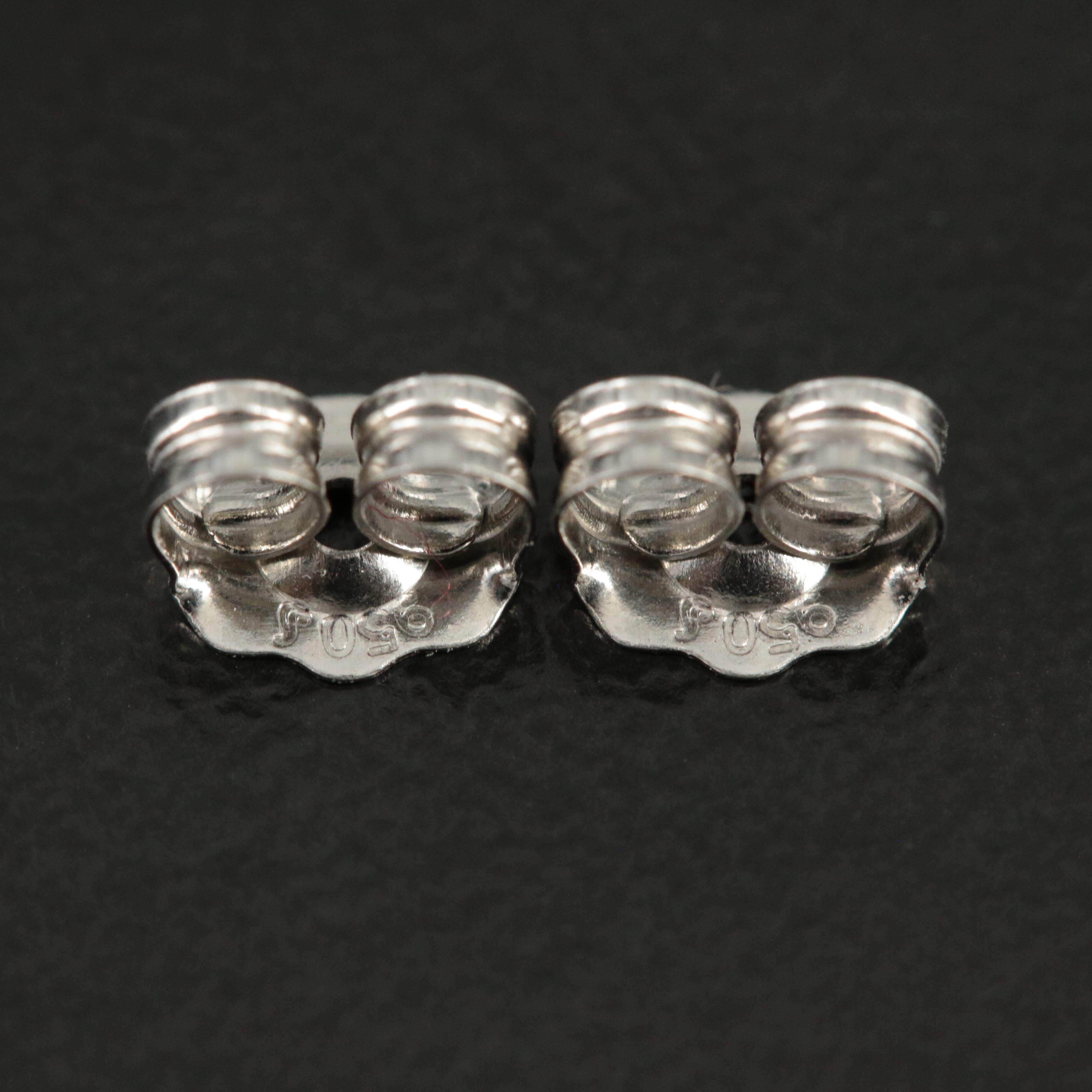 Platinum 1.55 CTW Diamond Stud Earrings with GIA eReport and Online Report