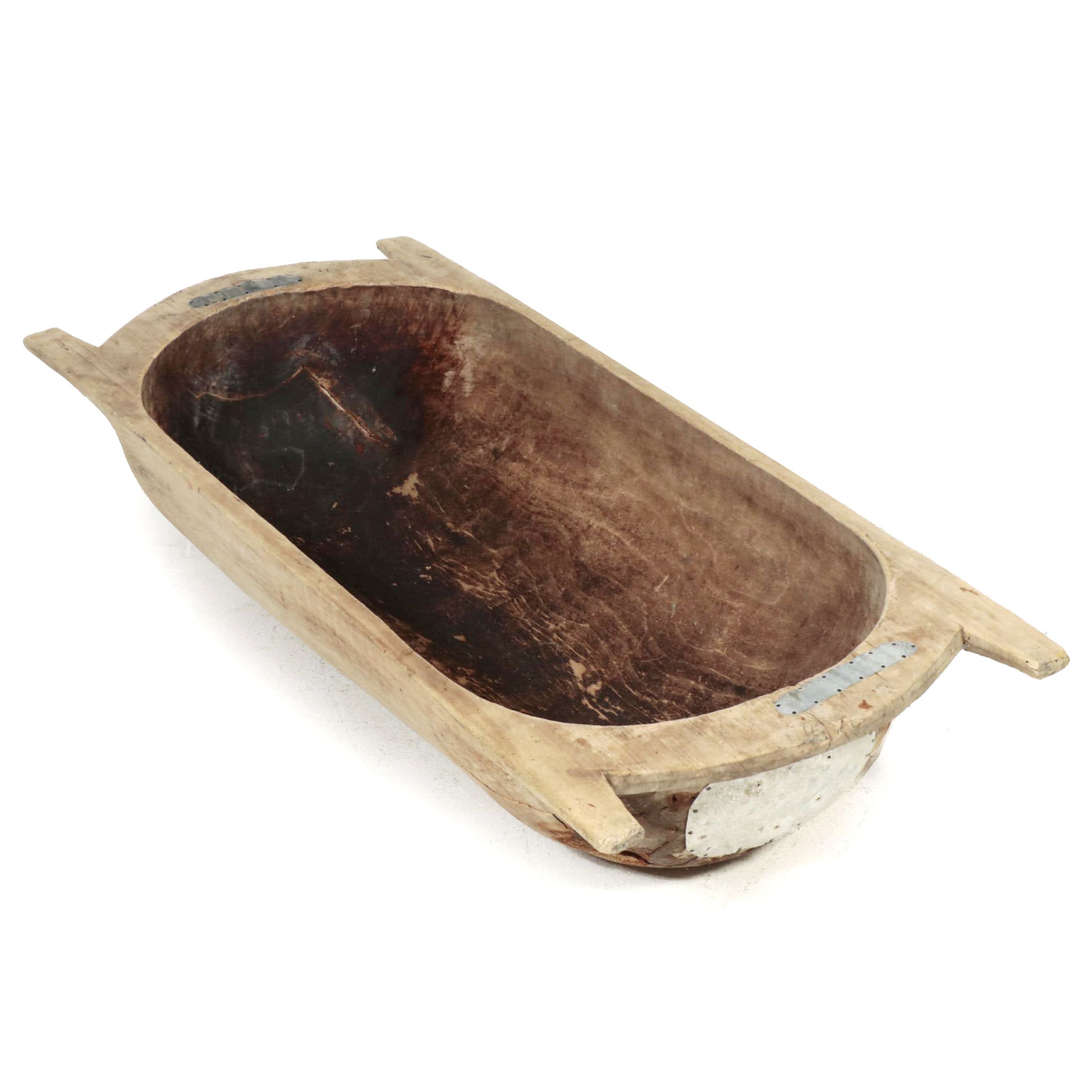 European Wooden Dough Trough, 19th Century