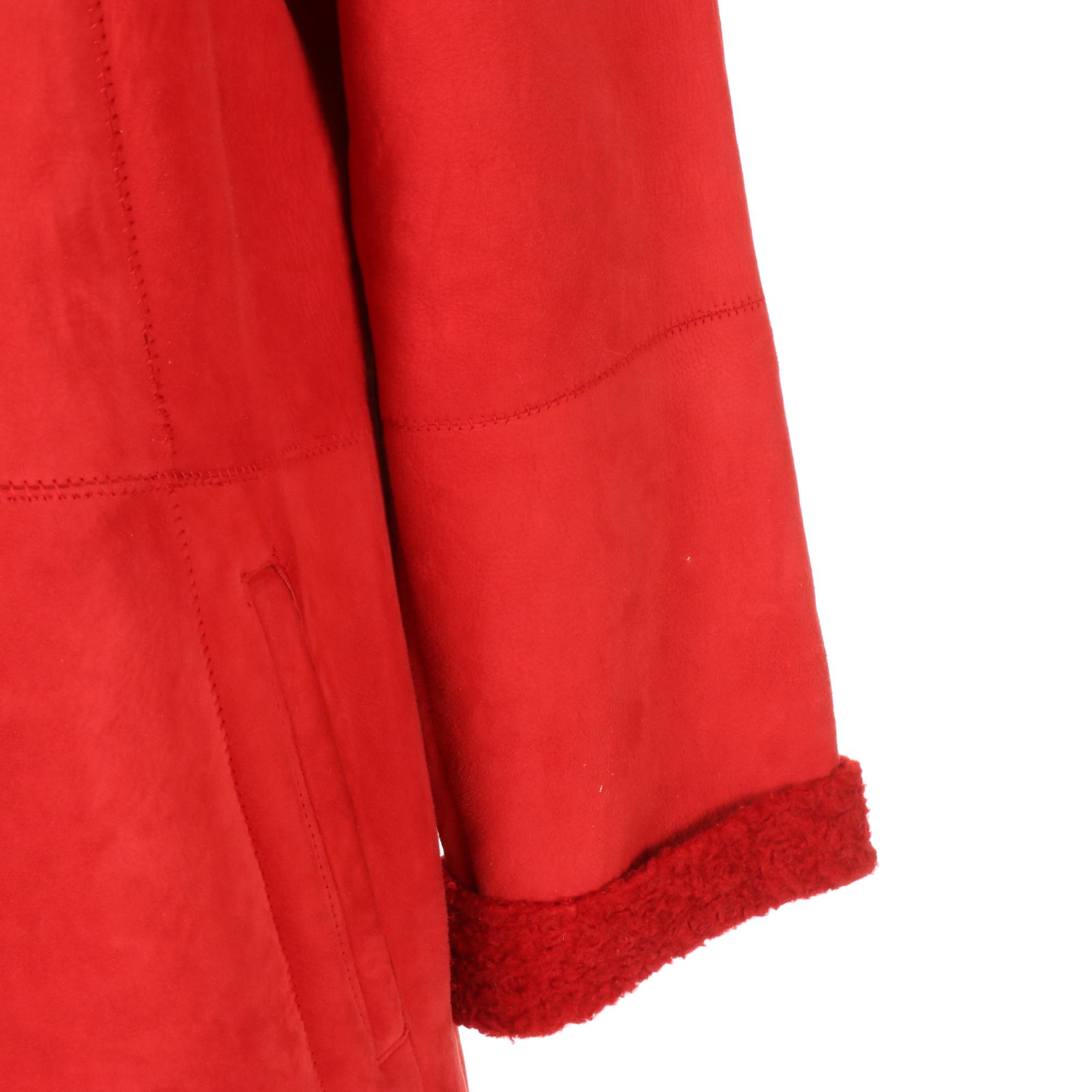 Louis Feraud Red Reversible Jacket with Black Mink Fur Collar