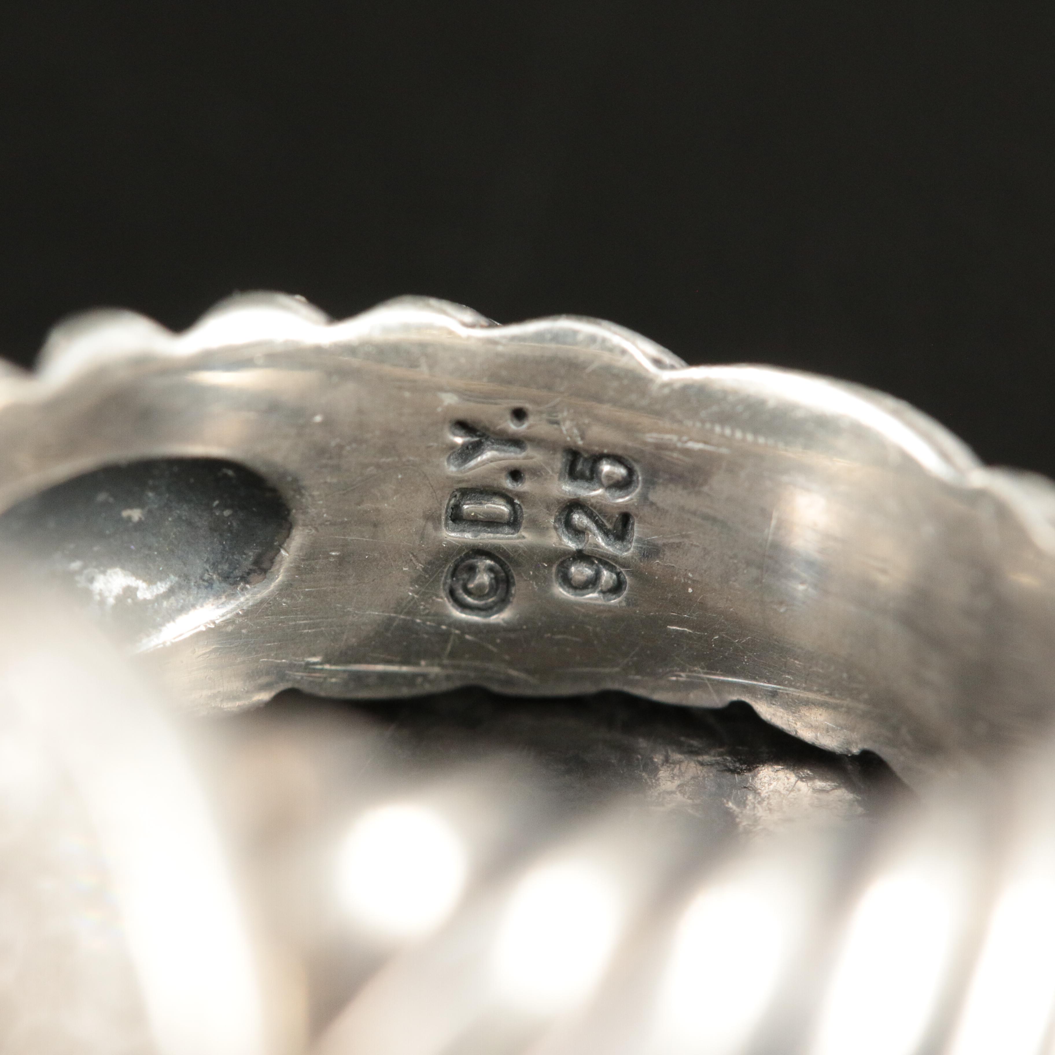 David Yurman Sterling 0.68 CTW Diamond Buckle Cable Ring