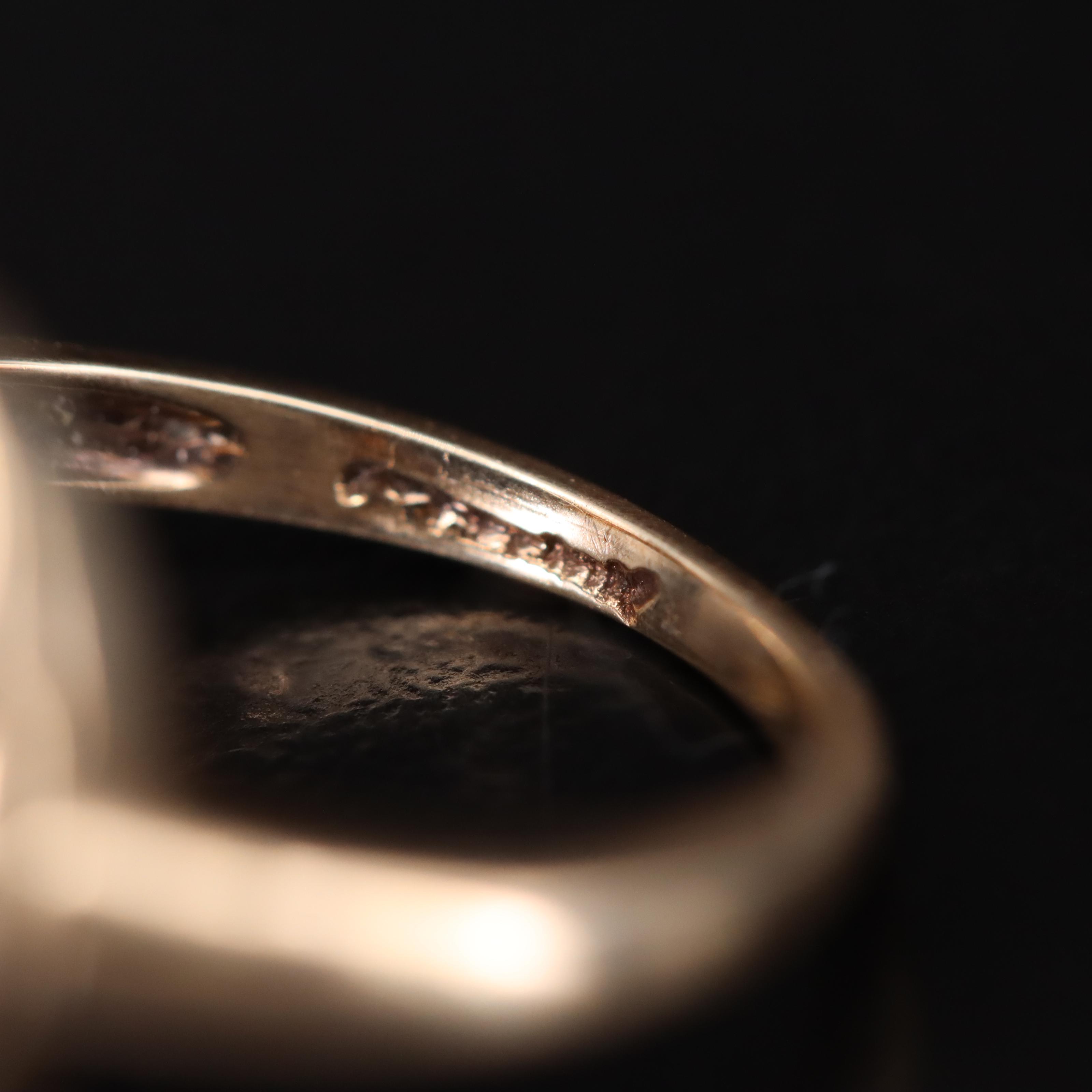 Vintage 10K Black Onyx and Diamond Ring