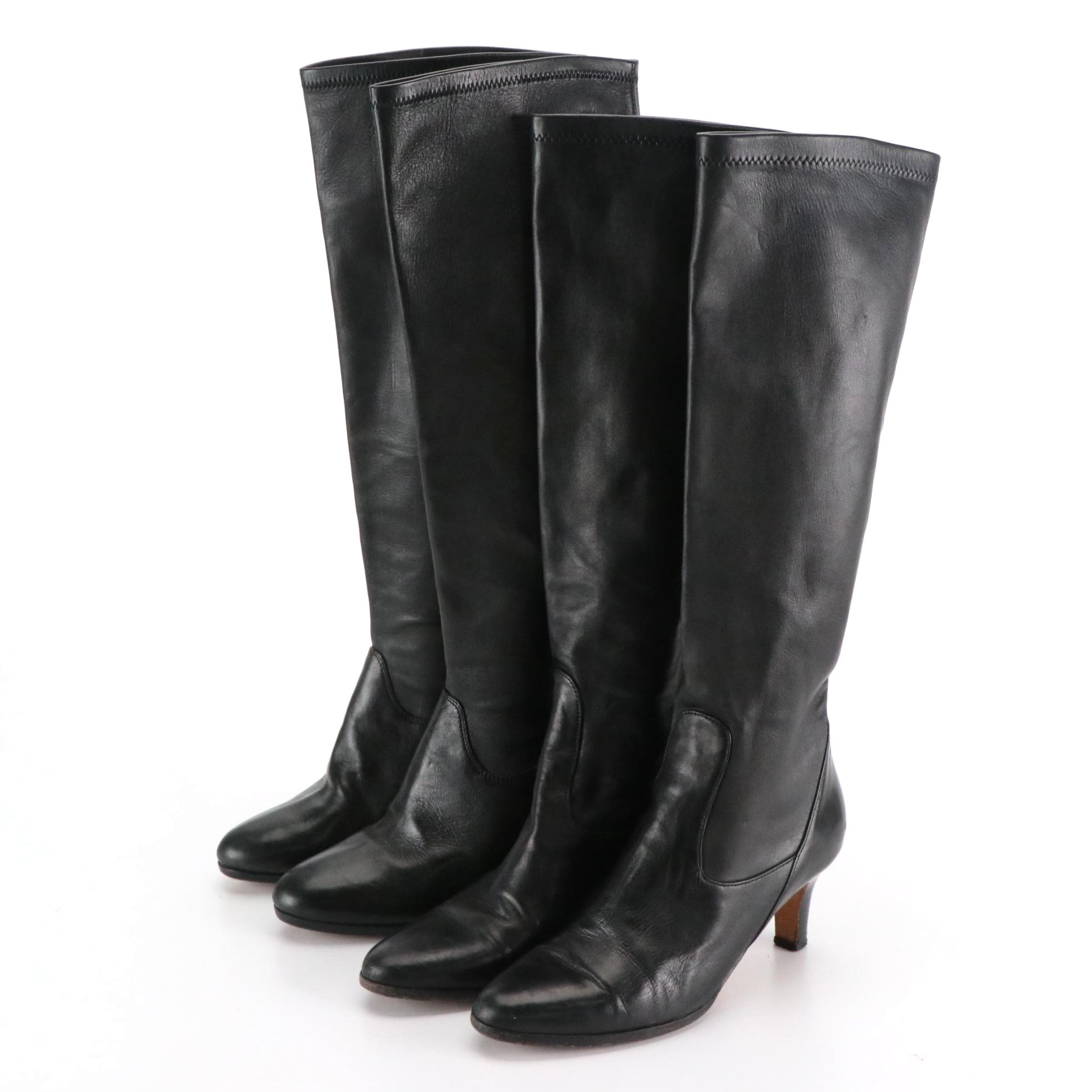 Cole Haan Black Leather Knee High Boots