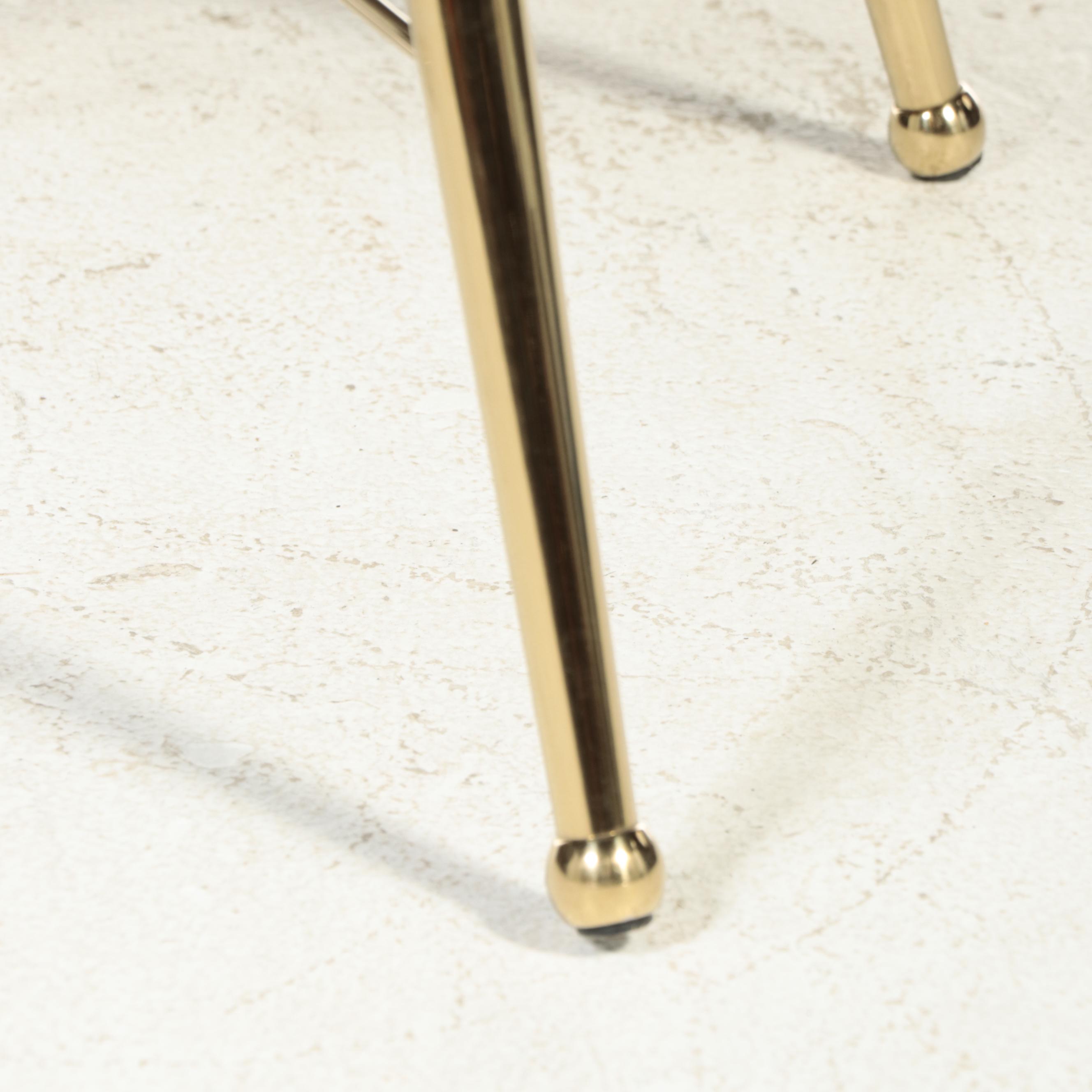 Set of Six Green Velour Upholstered Dining Chairs