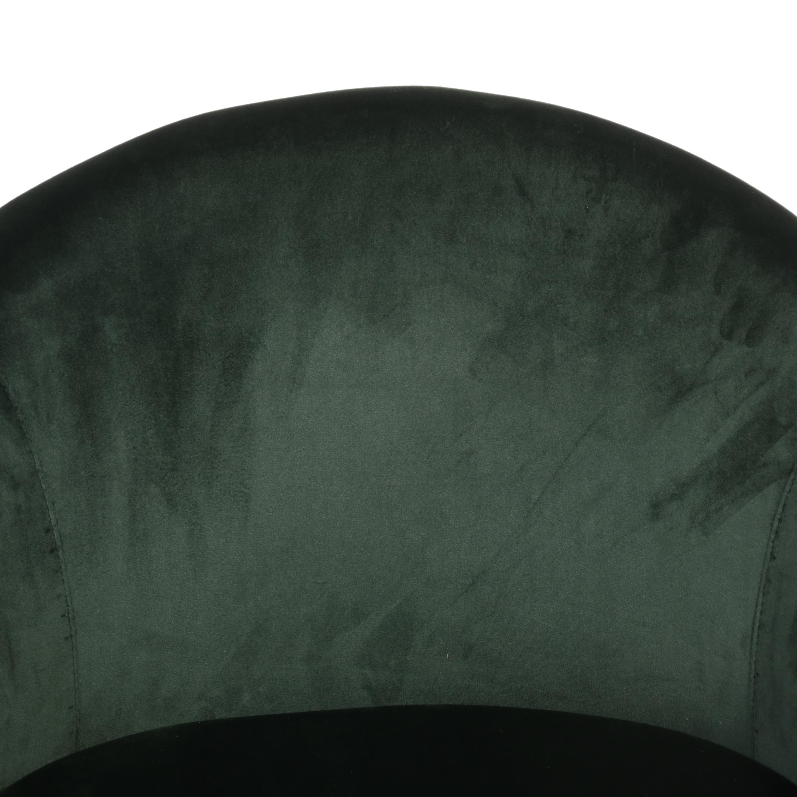 Set of Six Green Velour Upholstered Dining Chairs