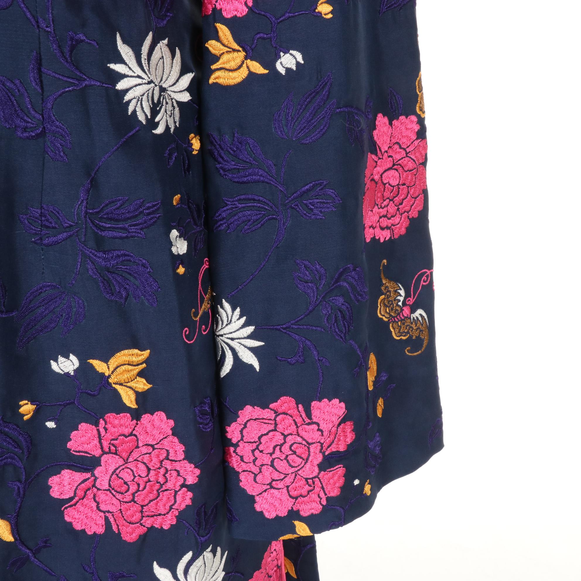 Shanghai Tang Silk "Tang" Jacket In Vivid Floral