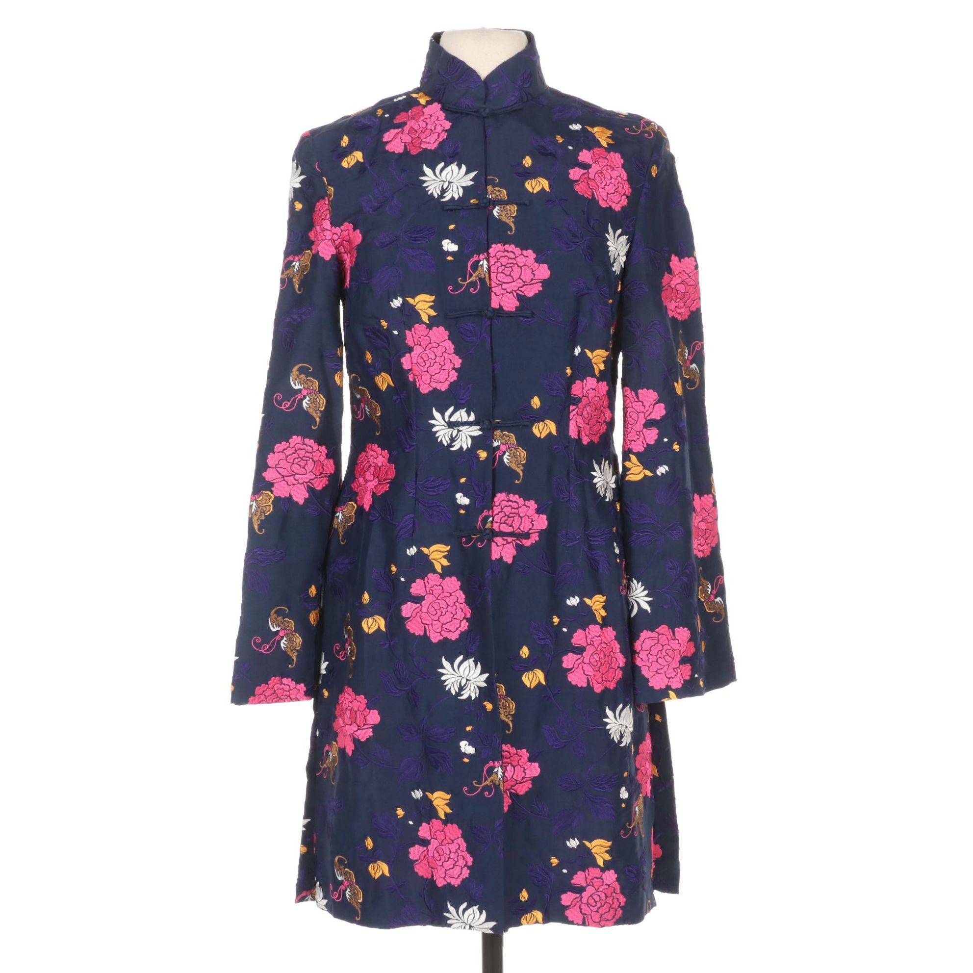 Shanghai Tang Silk "Tang" Jacket In Vivid Floral