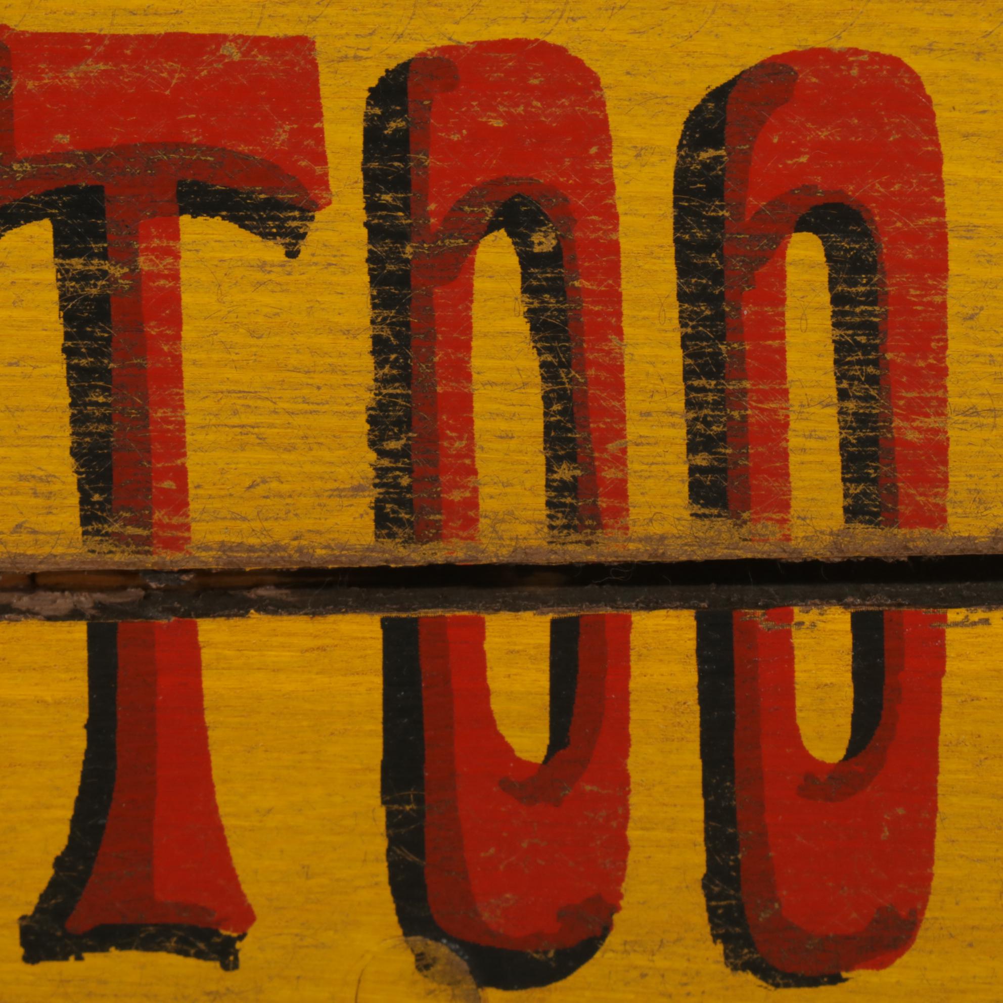 Wooden Hand-Painted Saloon and Tattoo Parlor Sign