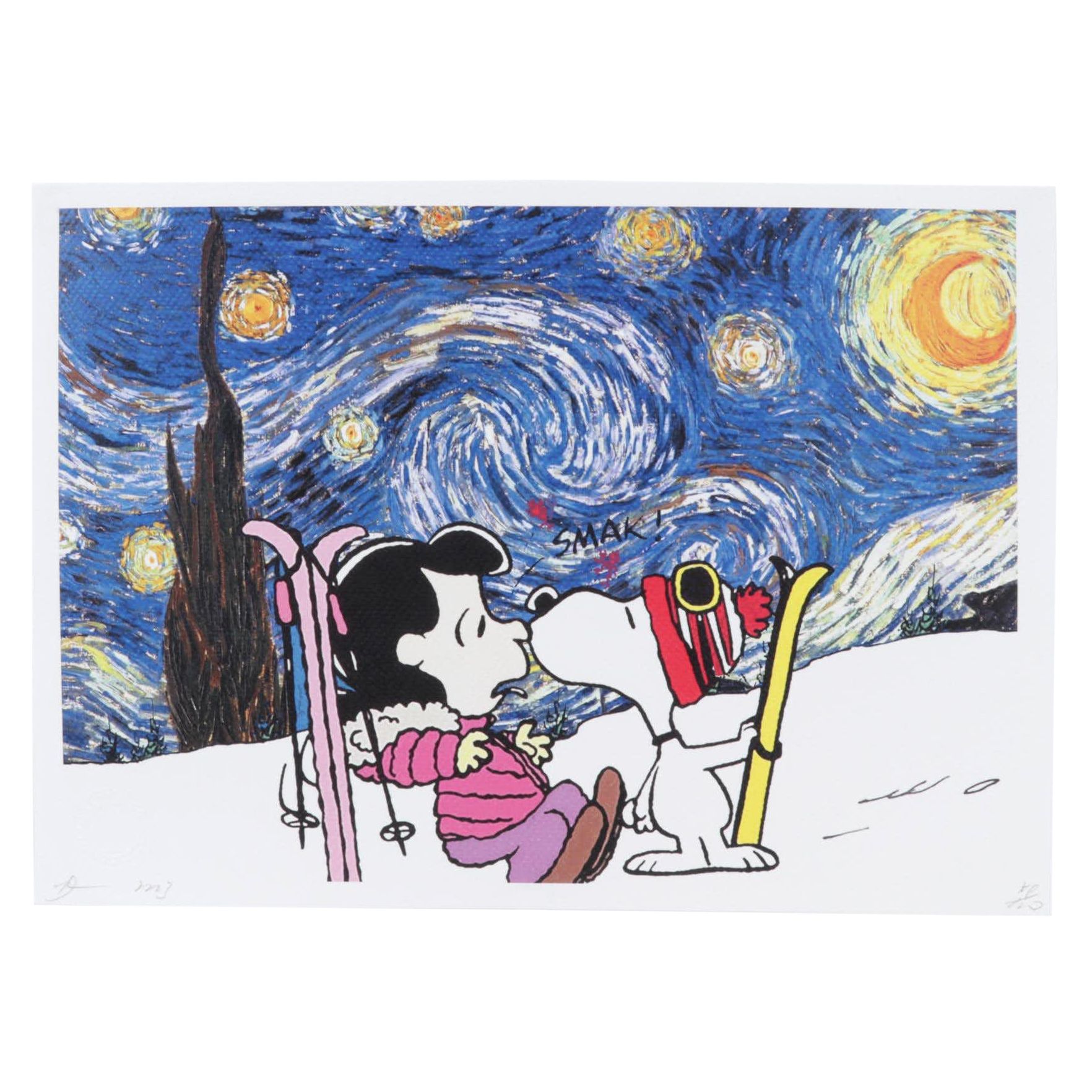 Death NYC Pop Art Graphic Print Featuring Snoopy x Van Gogh, 2023