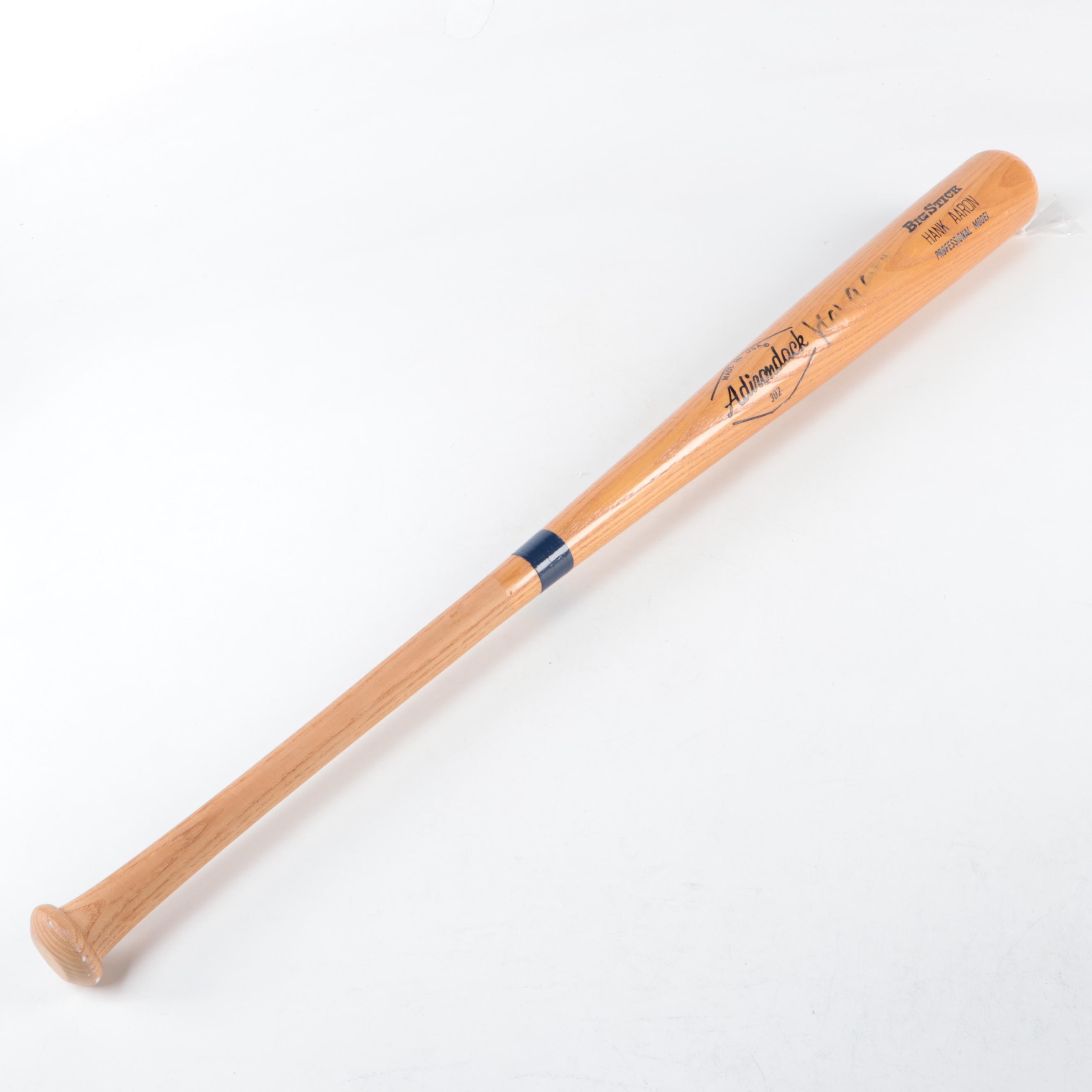 Hank Aaron Signed Adirondack Big Stick Professional Model Baseball Bat with Case