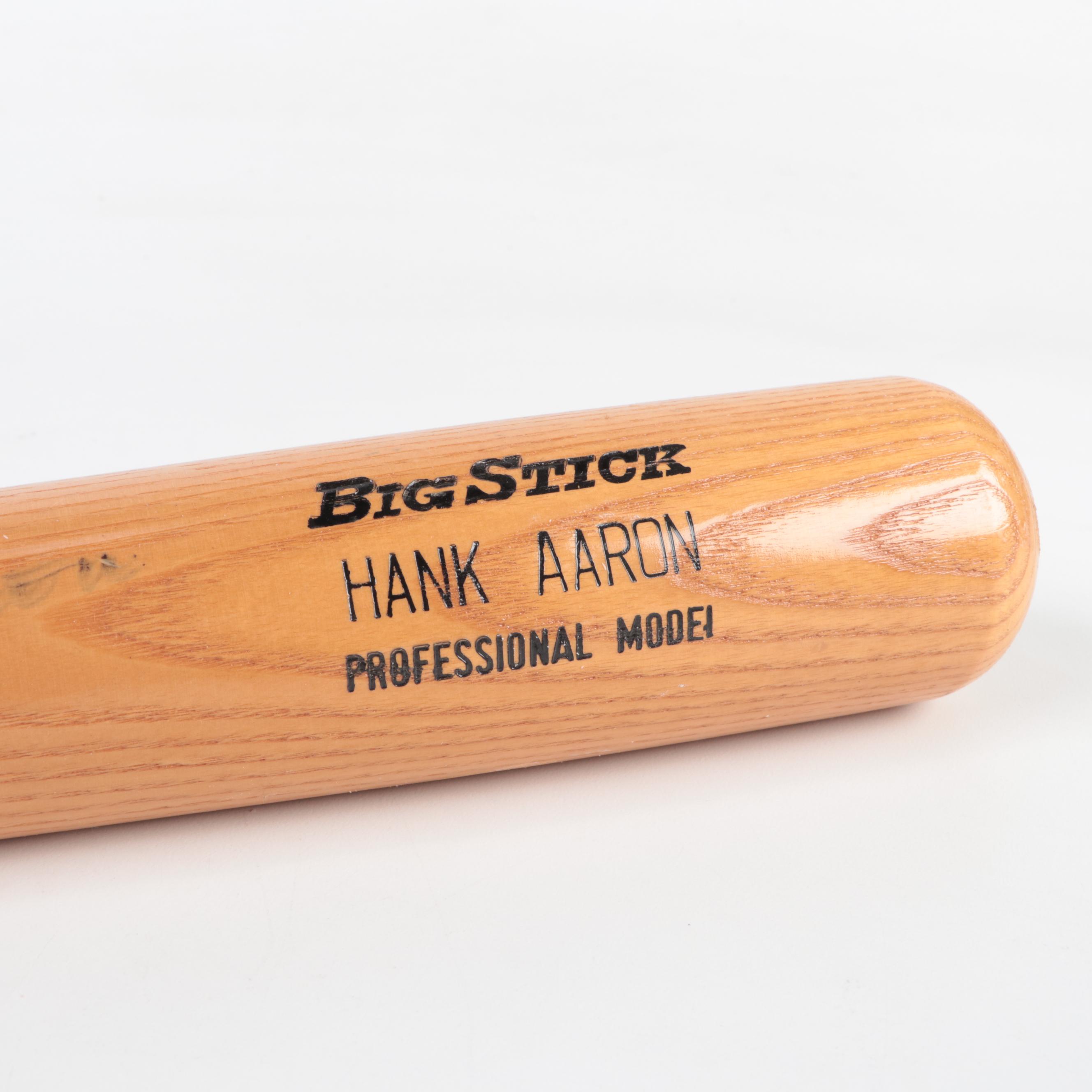 Hank Aaron Signed Adirondack Big Stick Professional Model Baseball Bat with Case