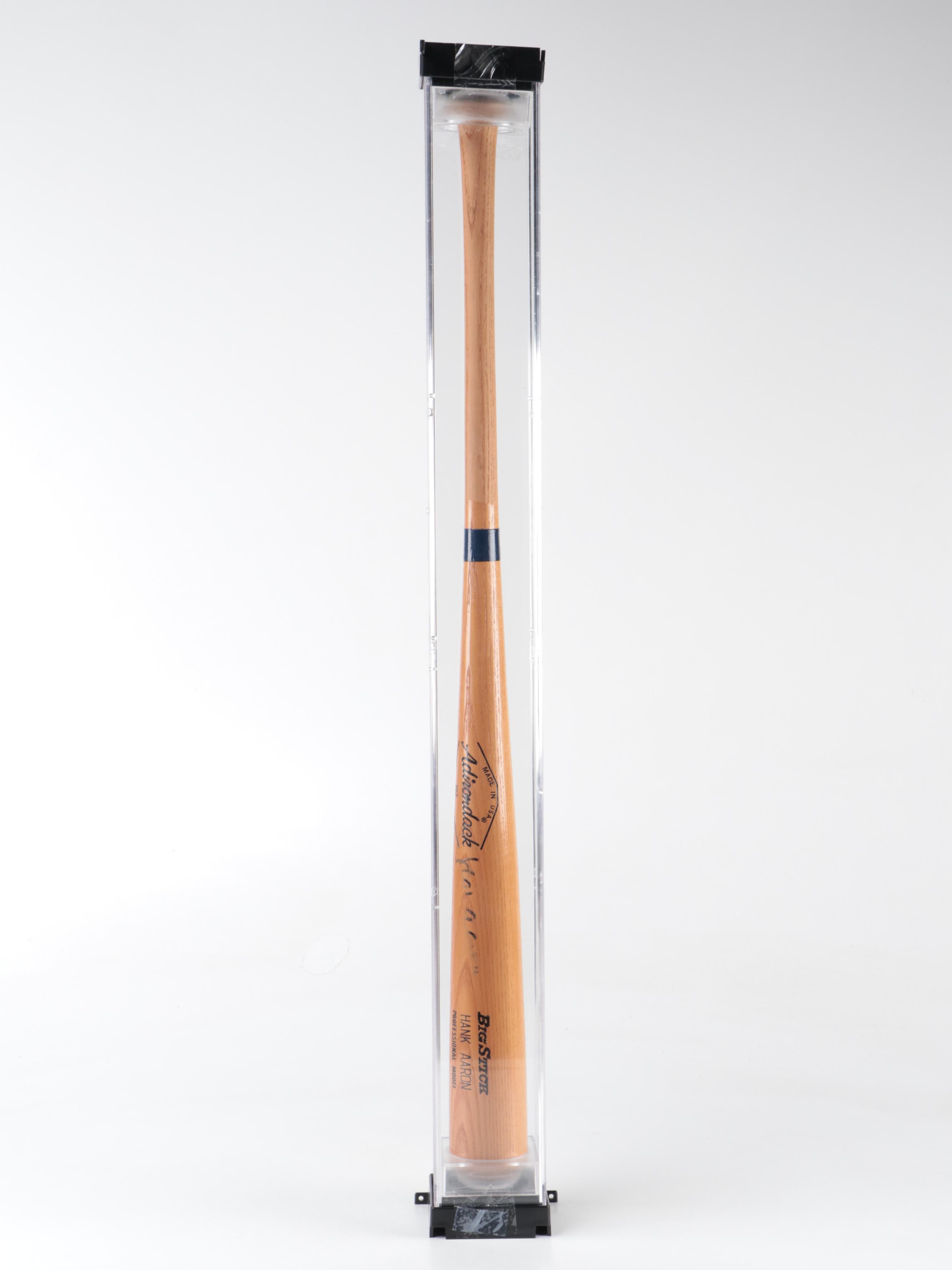Hank Aaron Signed Adirondack Big Stick Professional Model Baseball Bat with Case